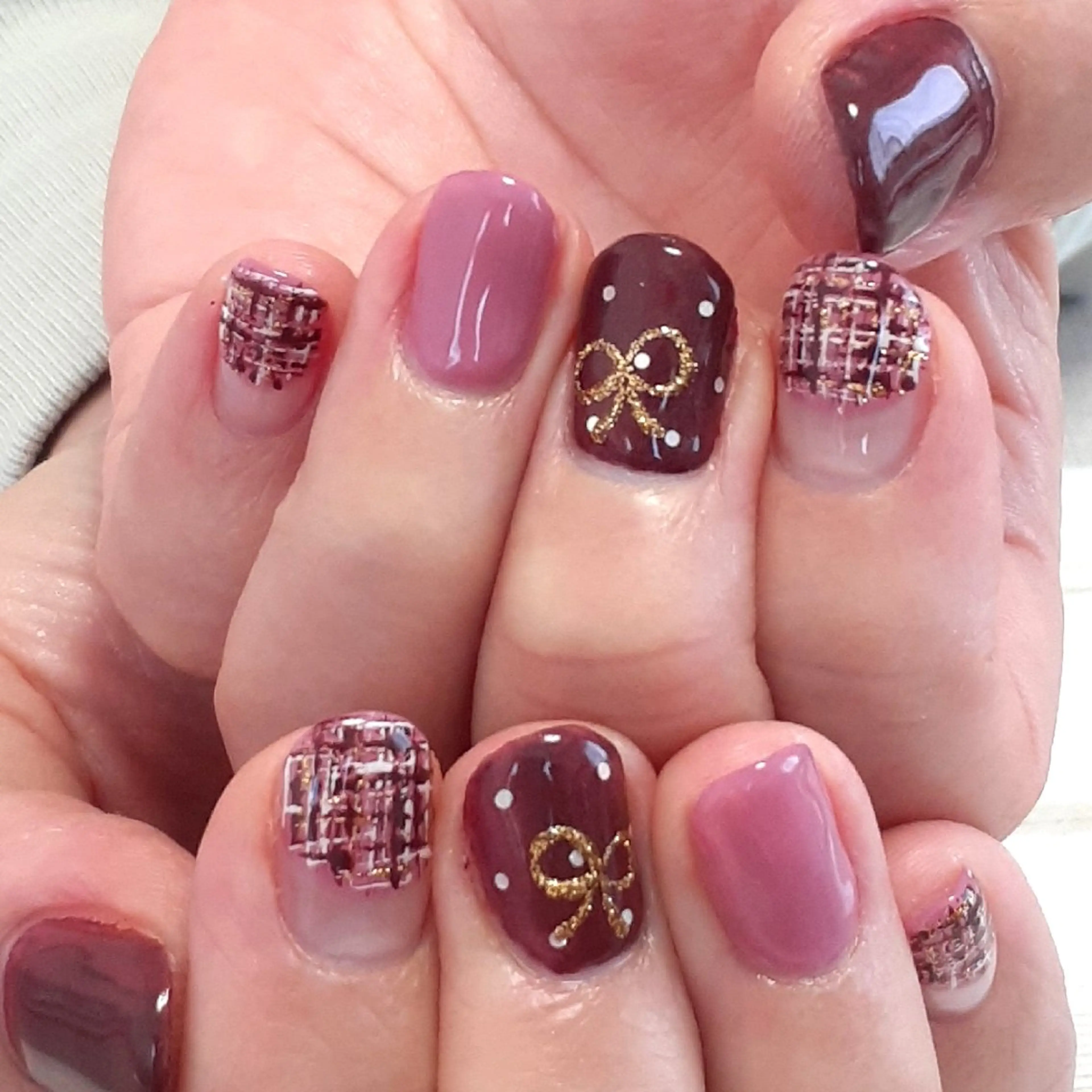 ネイル ツイードネイル ハンドネイル 池元 真由美のネイルデザイン