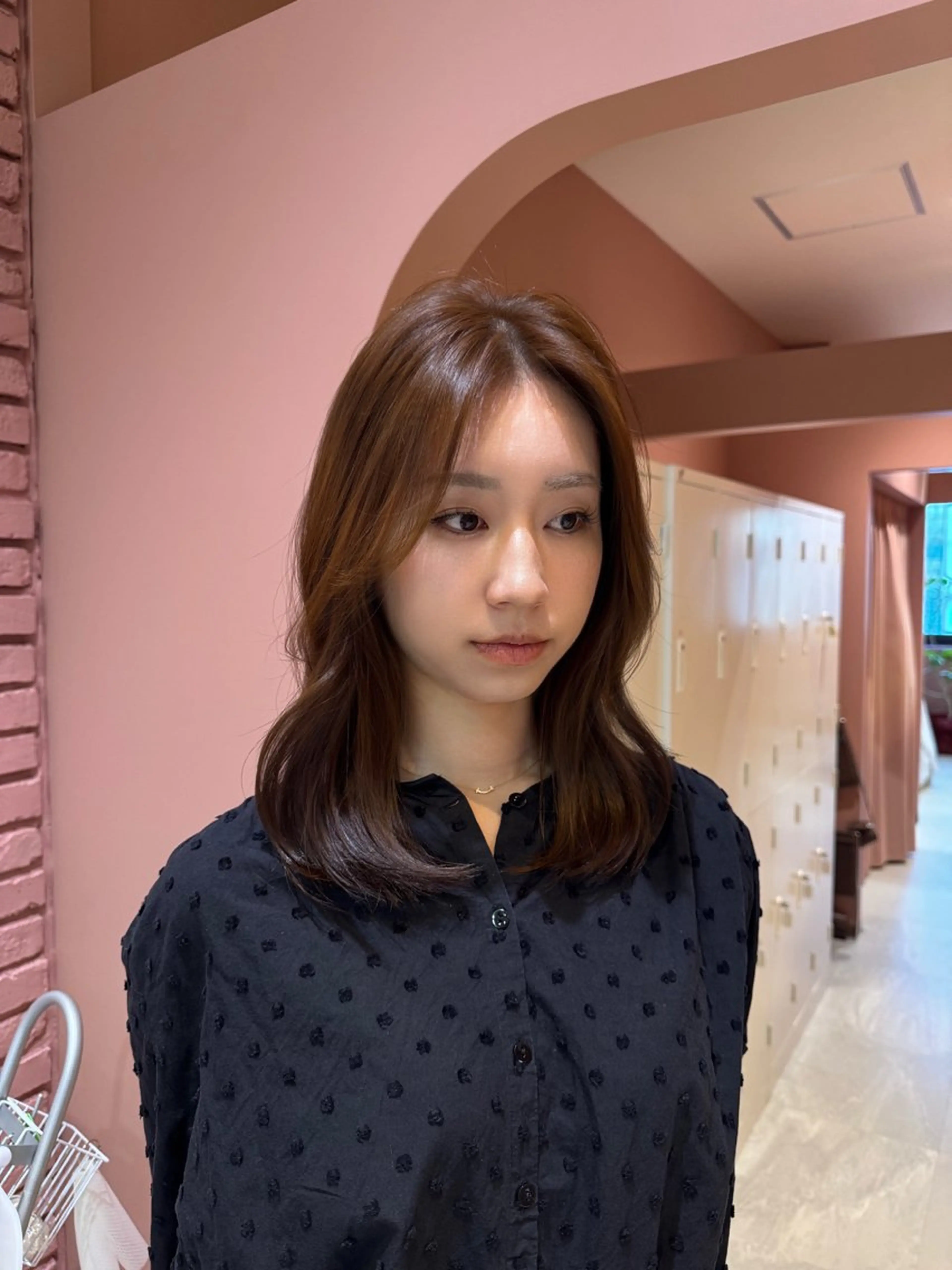 ミディアム カット ヘアカラー トリートメント 山本 望華のヘアスタイル