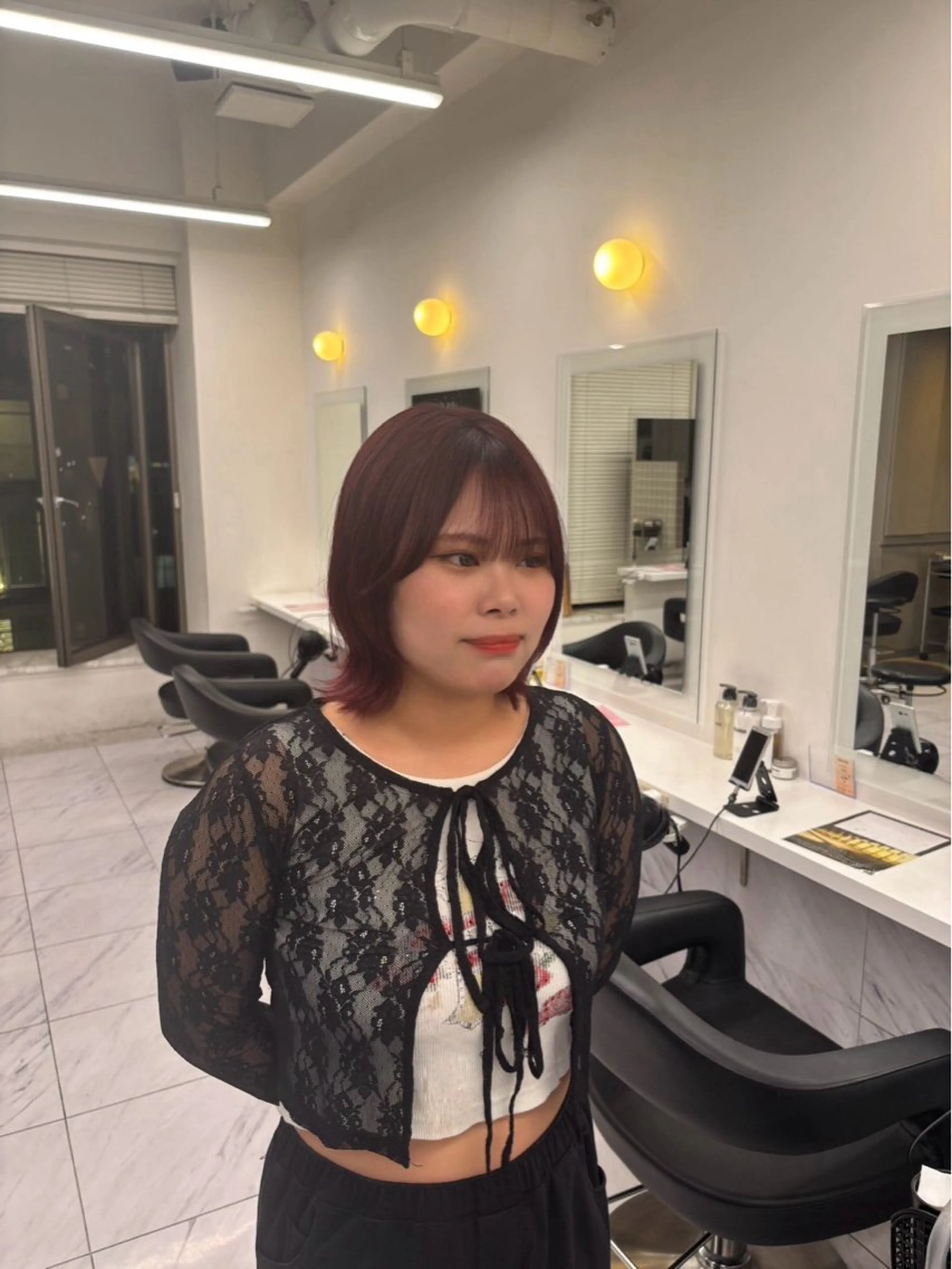 ショート カラー カット トリートメント y2k✩︎⡱レイヤー ウルフ/オリーブ🍀のヘアスタイル