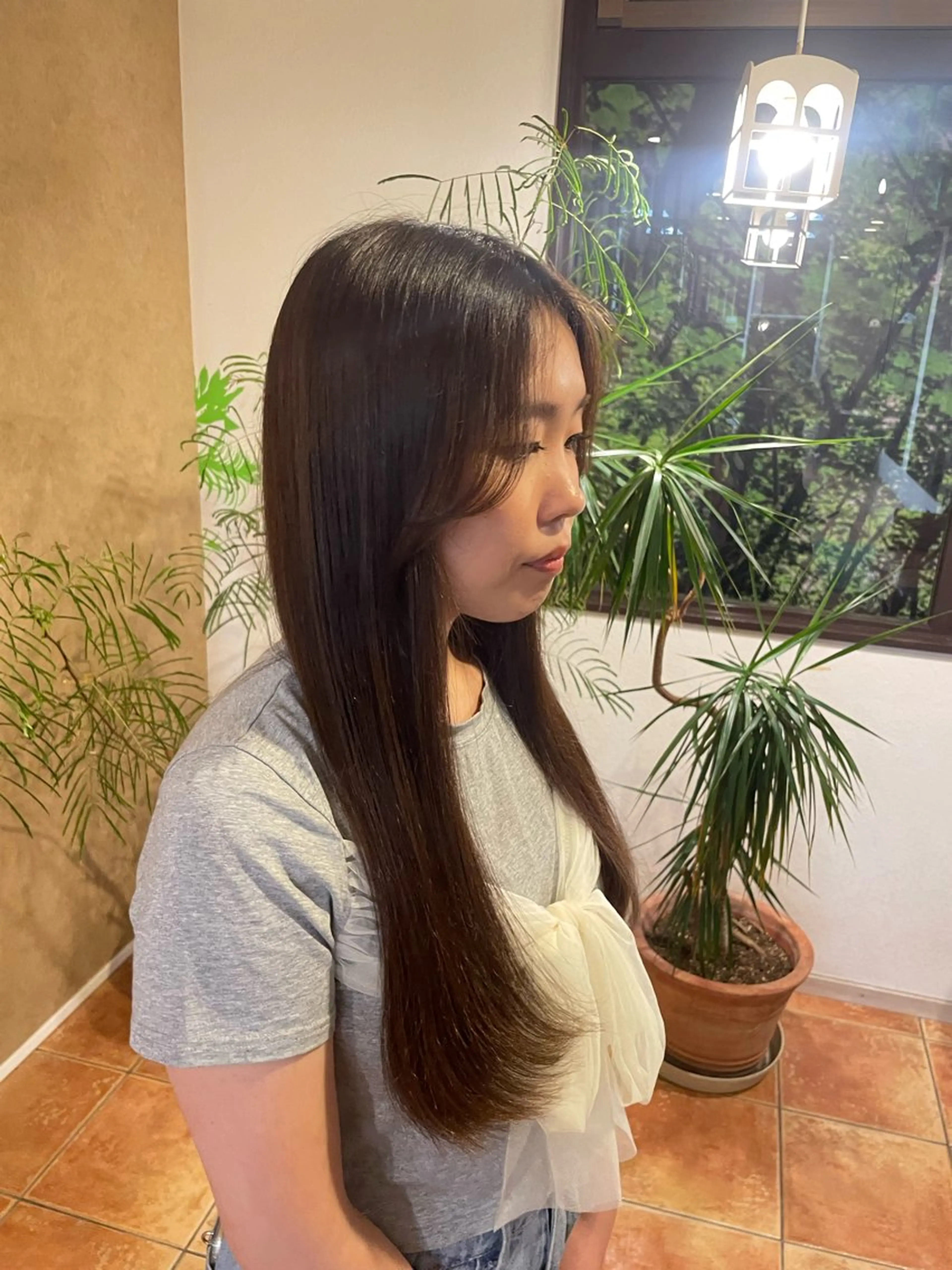 ロング 顔周りカット 韓国風ヘア 赤池 輝のヘアスタイル