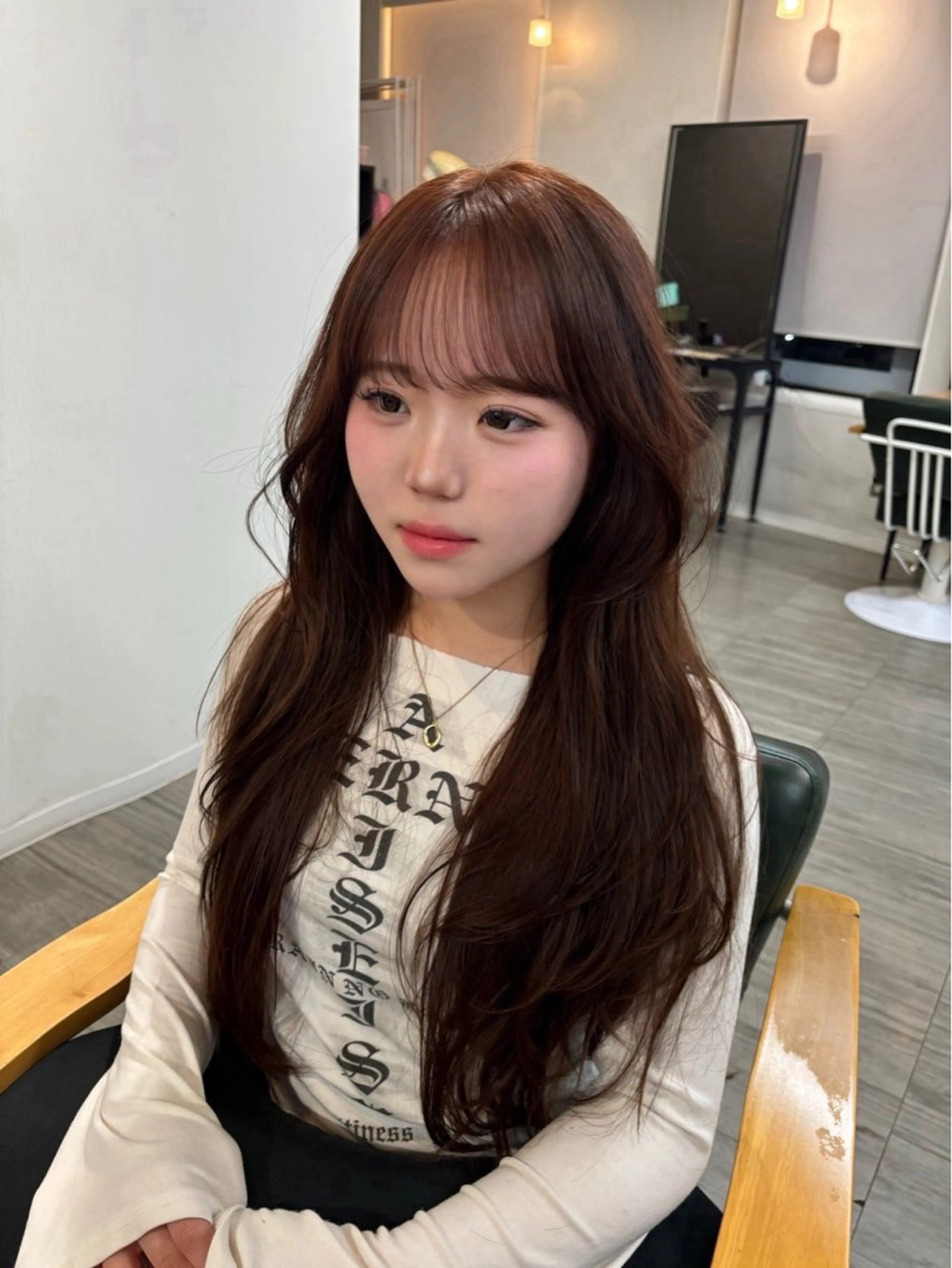 ロング カラー 福石 玲華のヘアスタイル