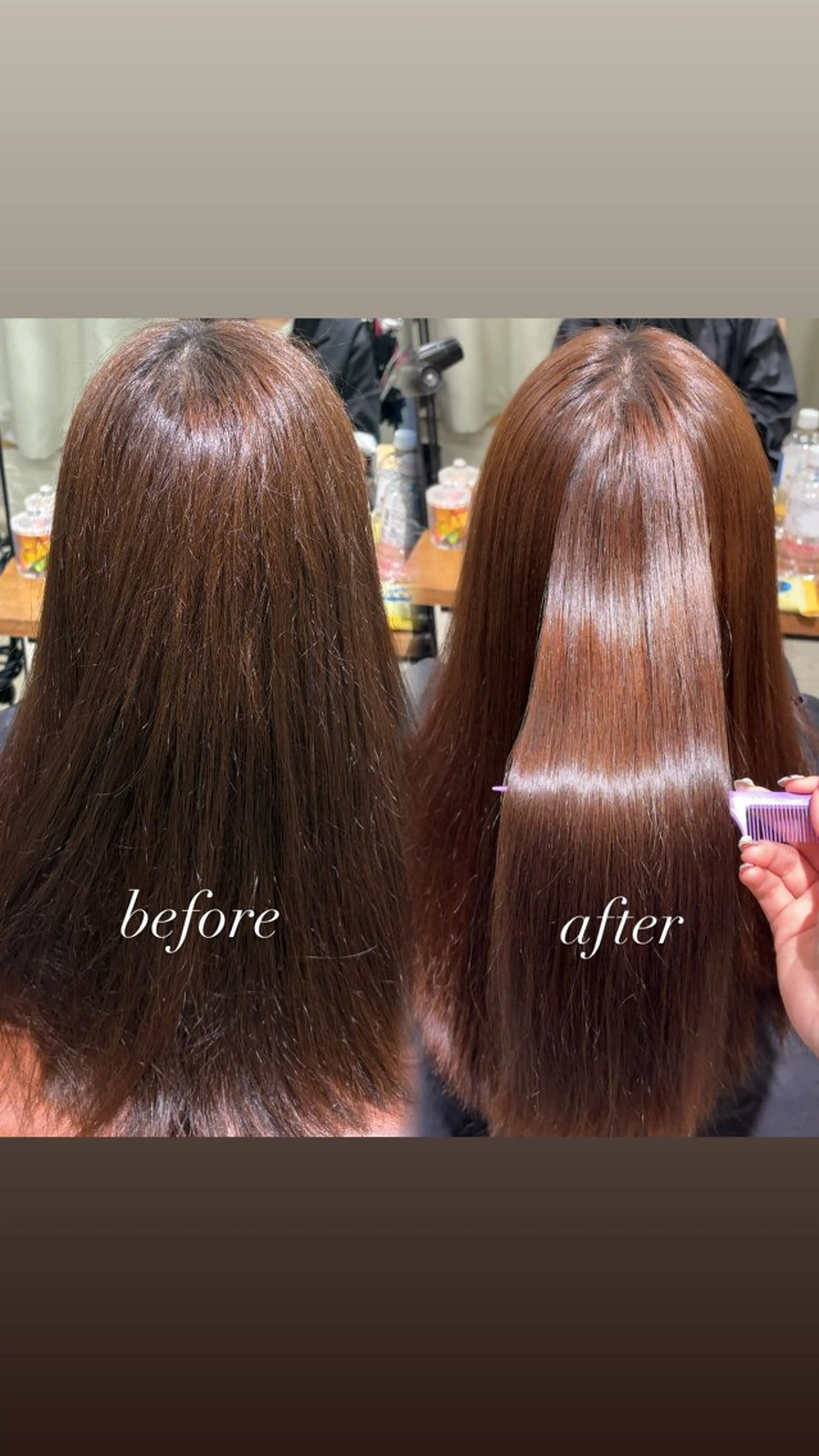 セミロング パーマ カット ヘアカラー 縮毛矯正 艶カラー／縮毛矯正 ／kana‎🤍のヘアスタイル