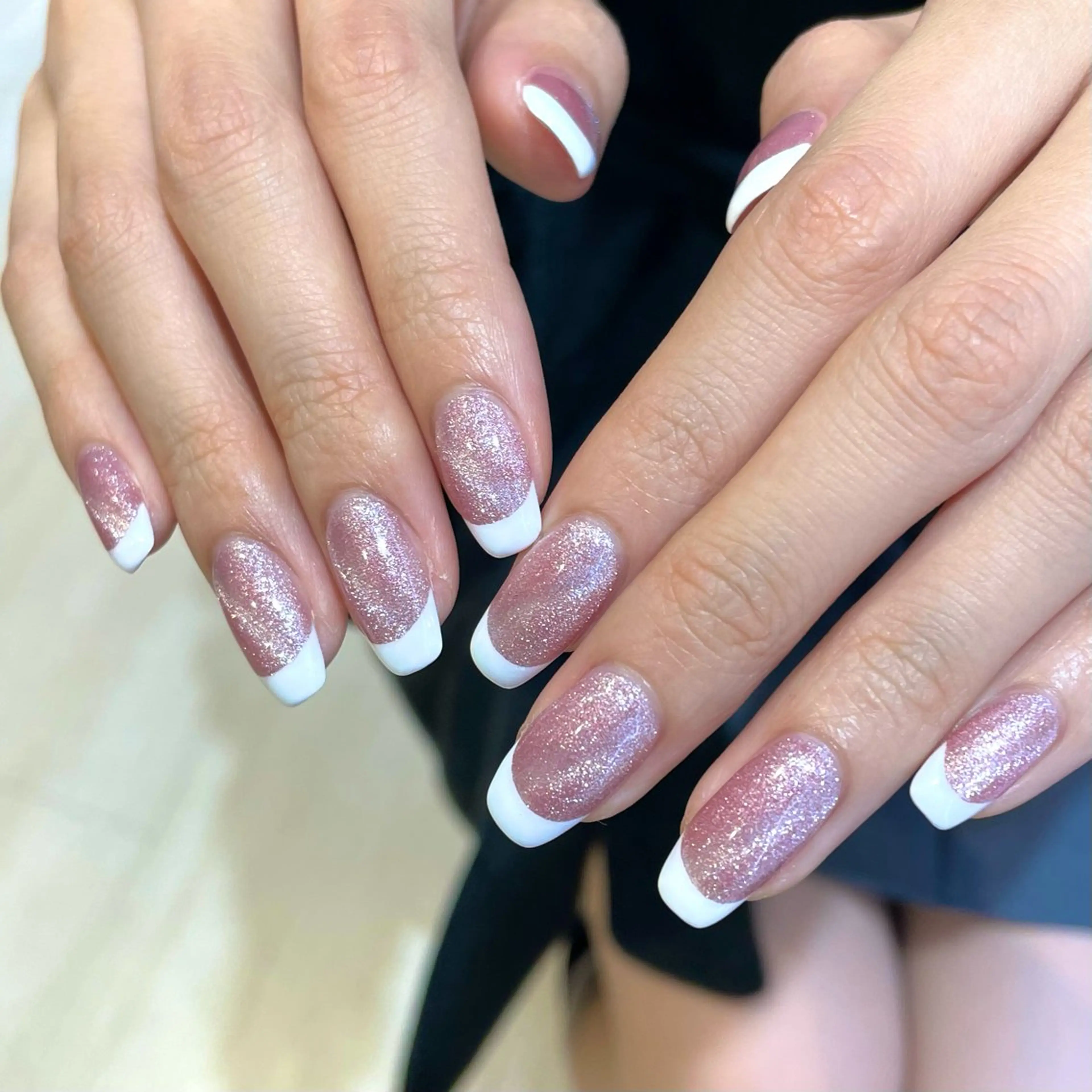 ネイル フレンチネイル キラキラネイル マグネットネイル M.wish Yukinaのネイルデザイン