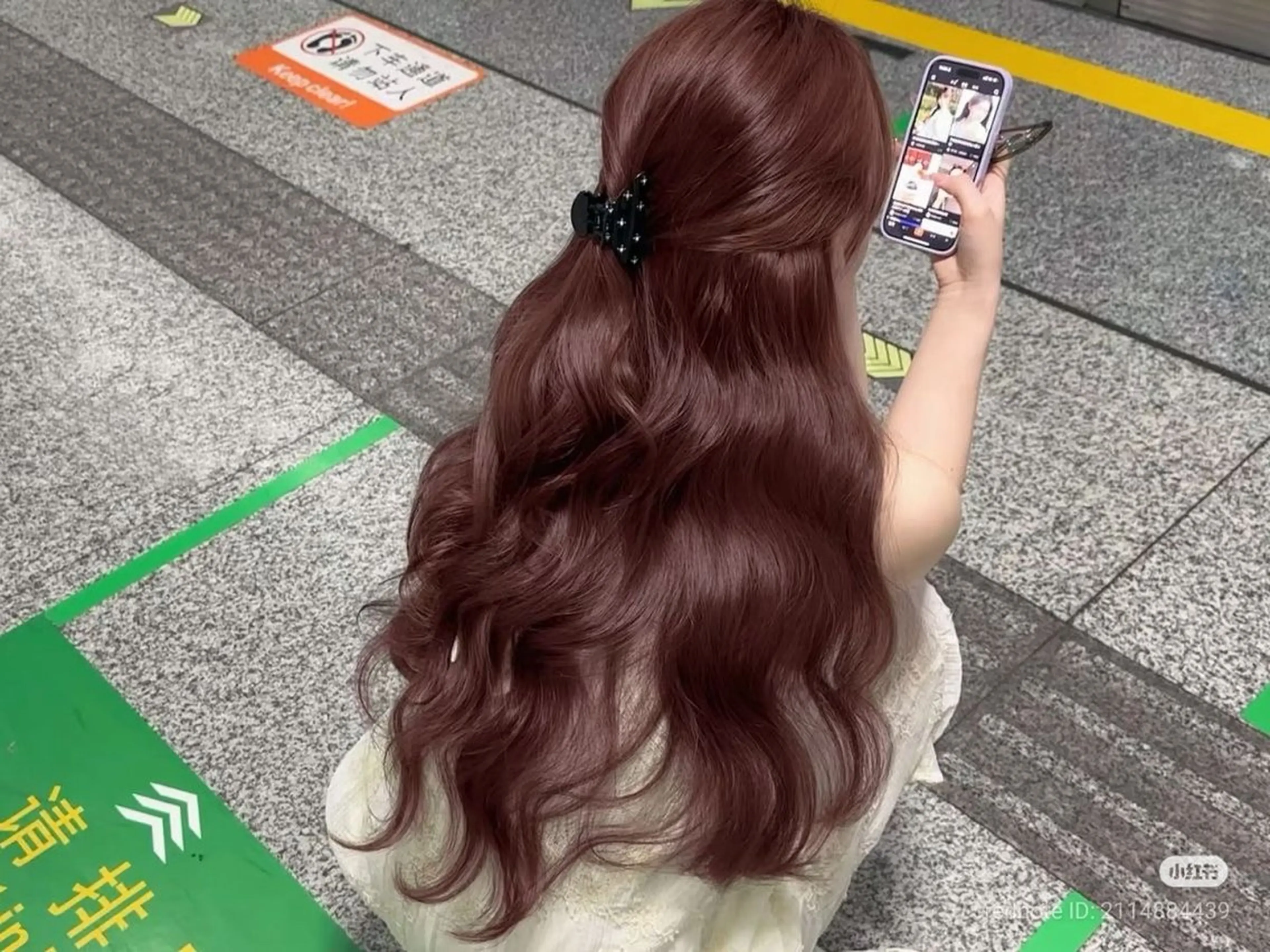 ロング カット ヘアカラー トリートメント ヘアセット 💗韓国暖色ヘア NO.1💗🪽のヘアスタイル