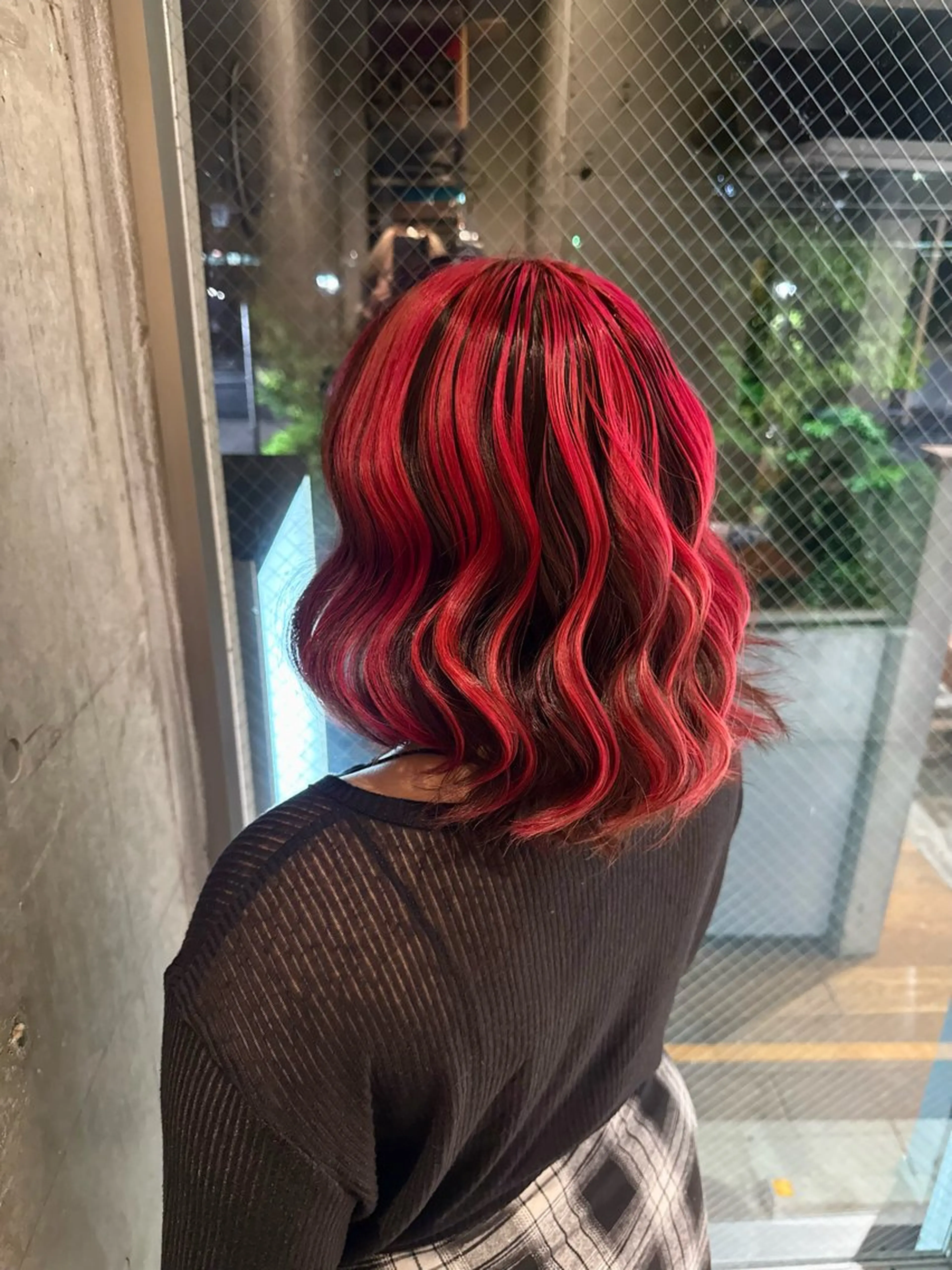ミディアム カラー レッドカラー ボブ/レイヤーカット MARIKOのヘアスタイル