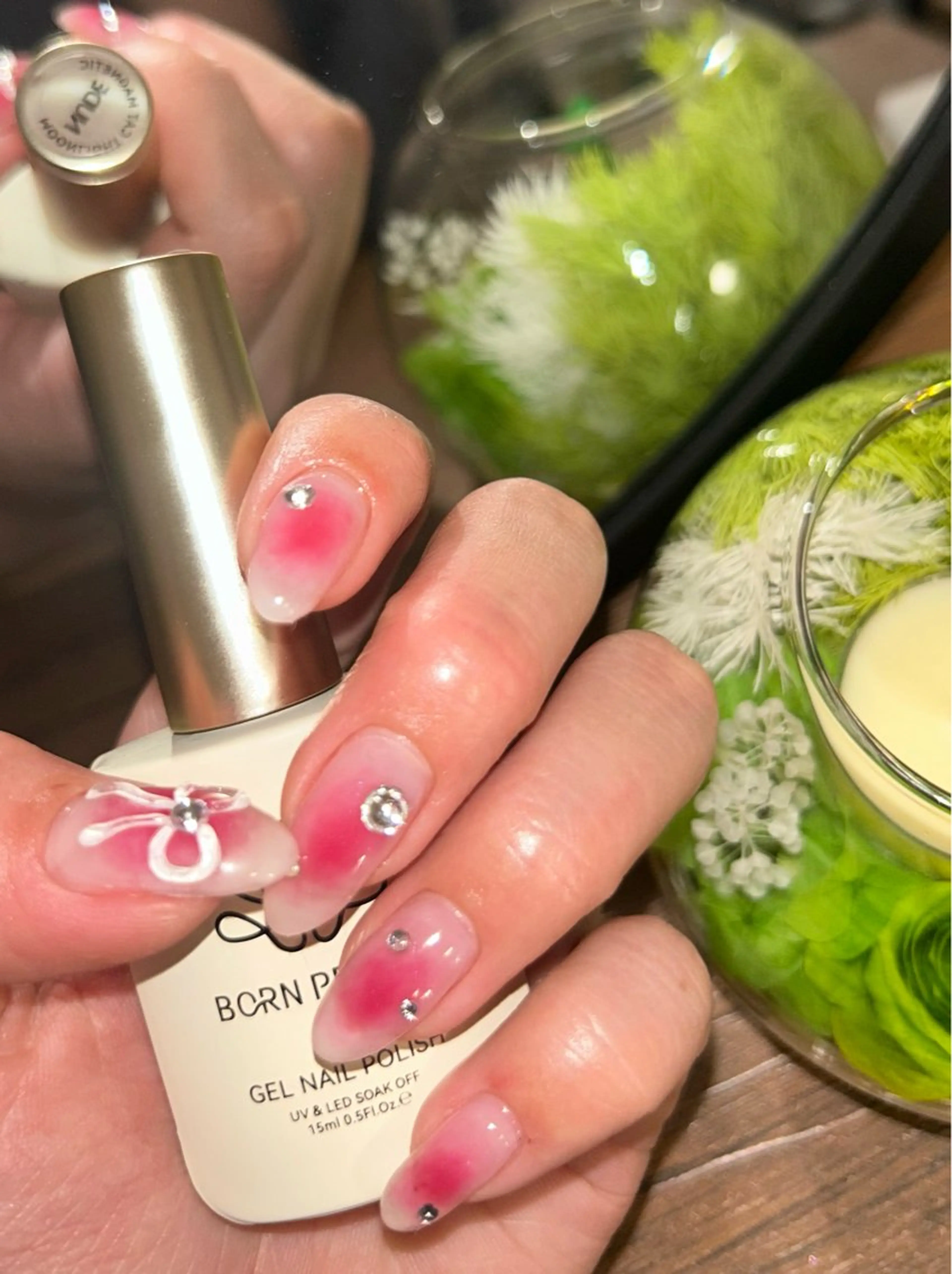 ネイル ラメ(グリッター) ラメグラデーション ワンカラーネイル ハンドネイル nu.sheer honoのネイルデザイン