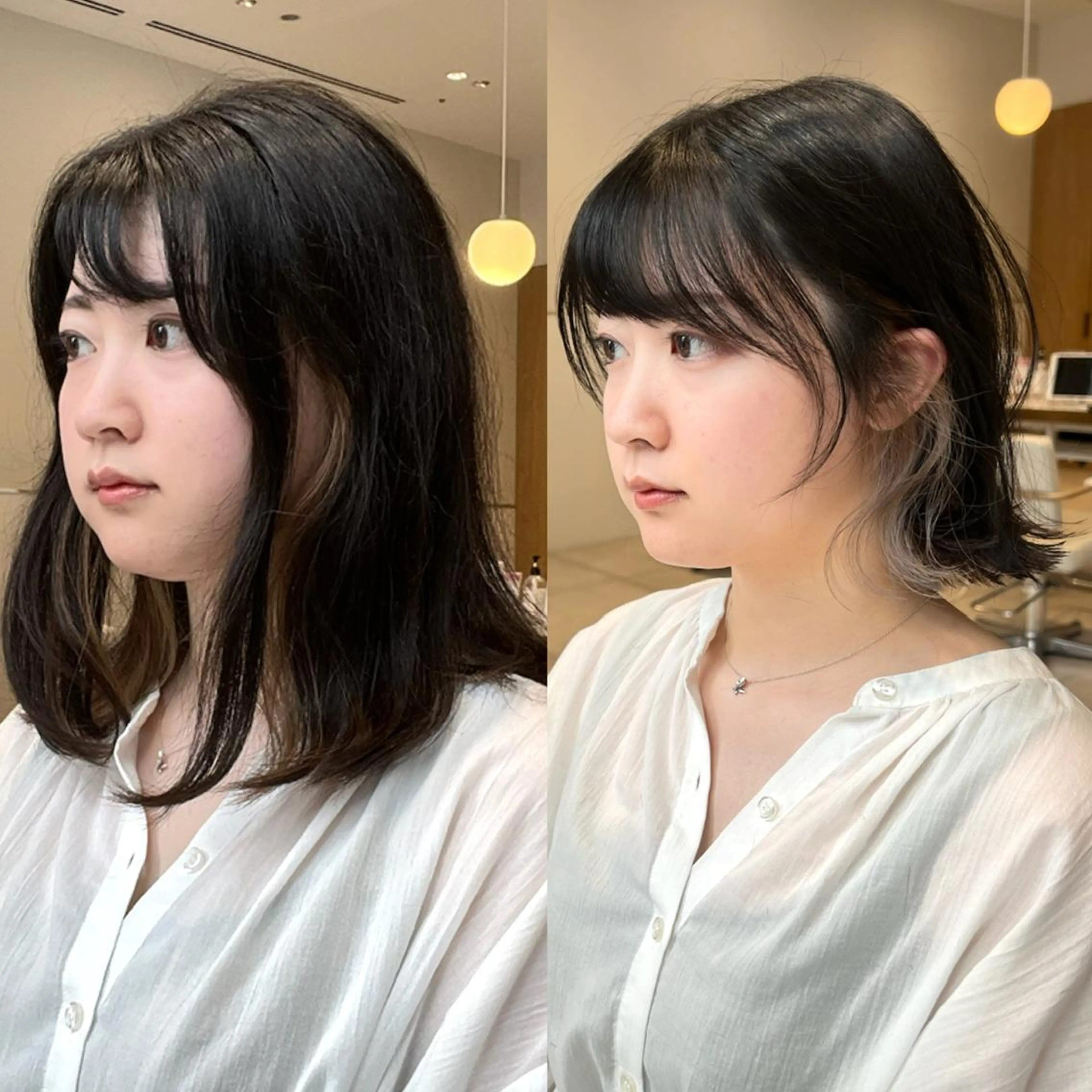 ミディアム カラー ベージュカラー 透明感カラー グレージュ ボブ カット ヘアカラー トリートメント レイヤー専門家 ダブルカラー修のヘアスタイル