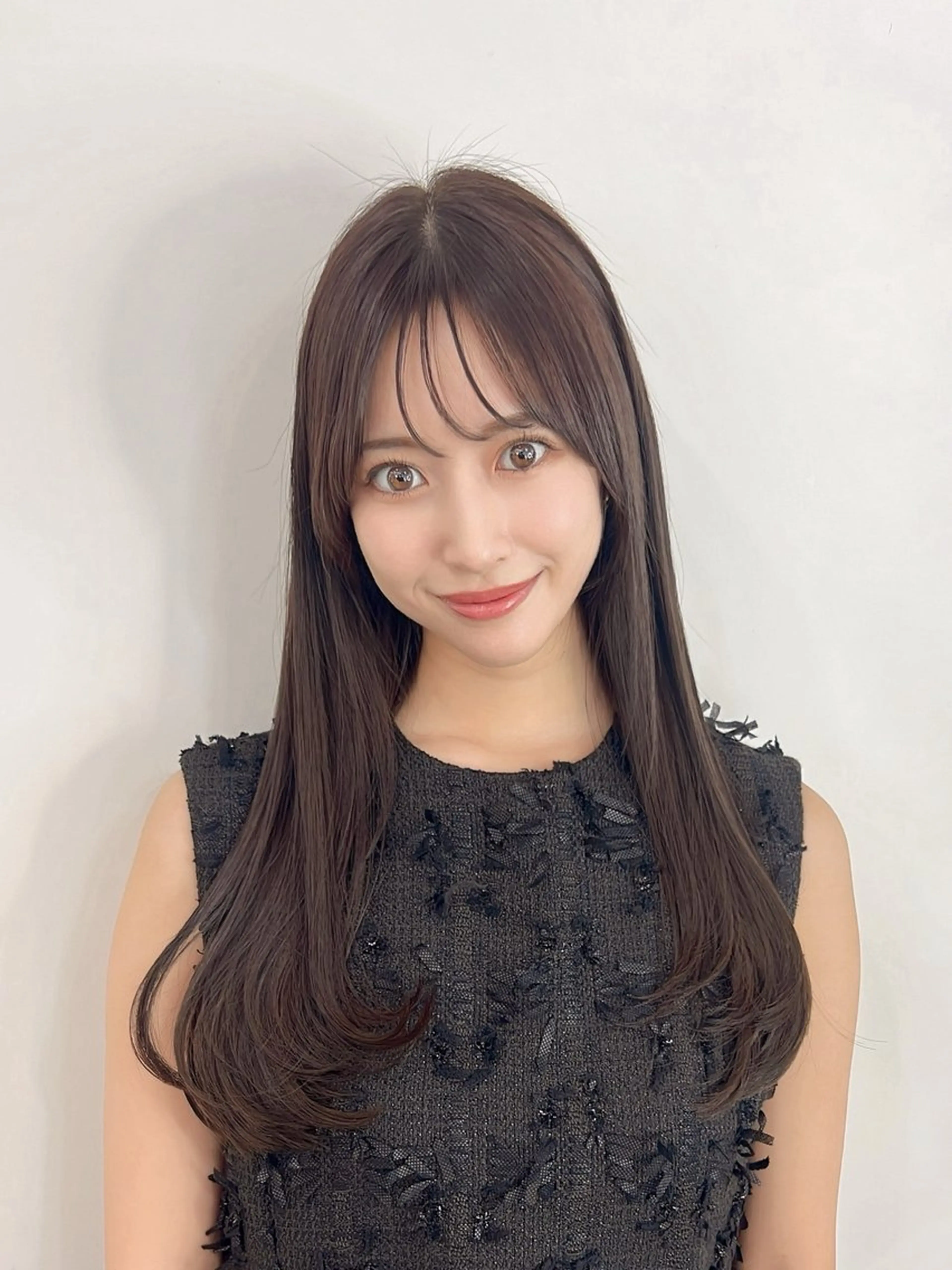 セミロング カラー ブラウンカラー 渋谷レイヤーカット❌ 縮毛矯正専門/武田涼のヘアスタイル