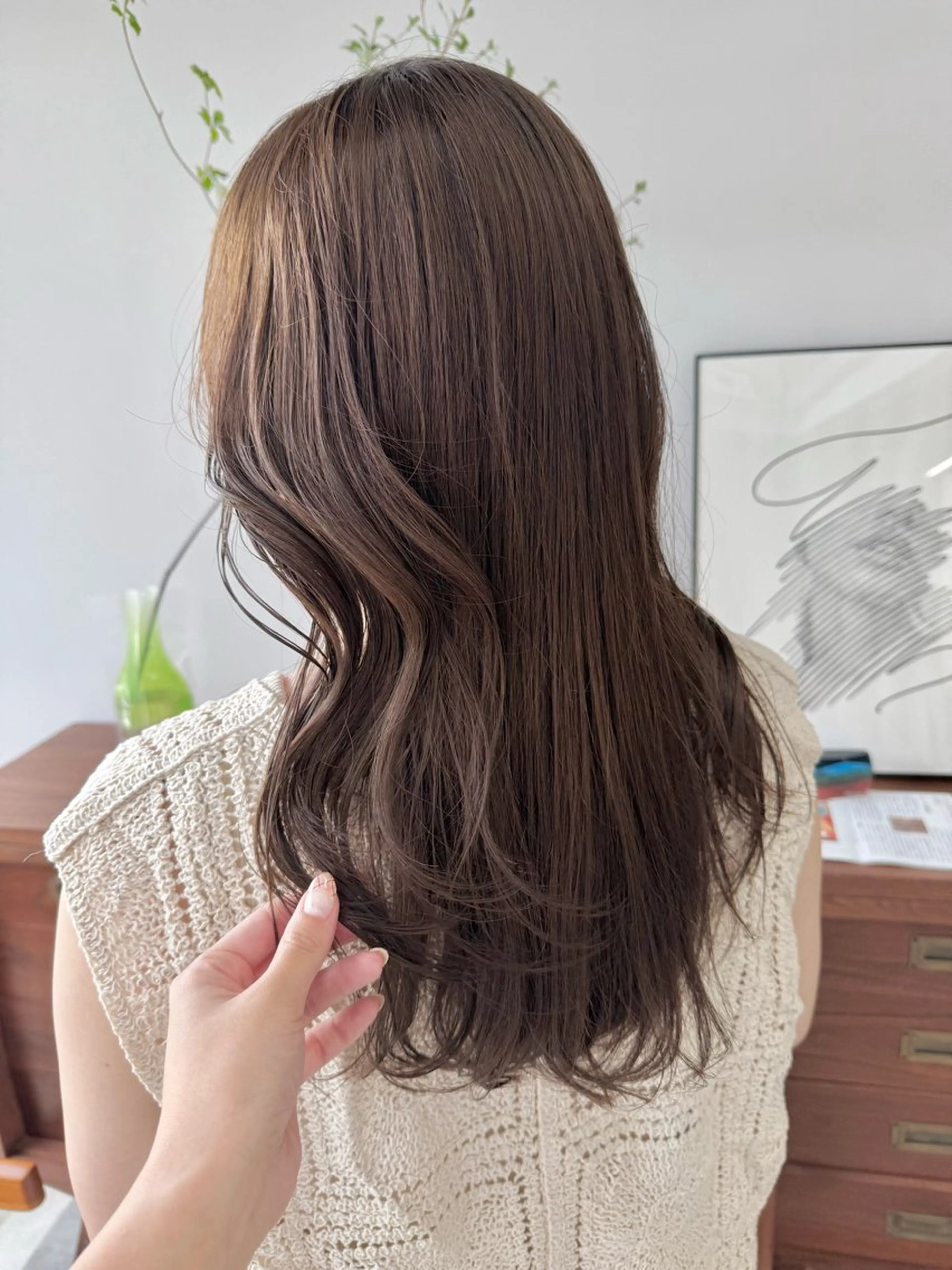 セミロング カット ヘアカラー トリートメント 仲村安葉/暖色 カラー/レイヤーのヘアスタイル