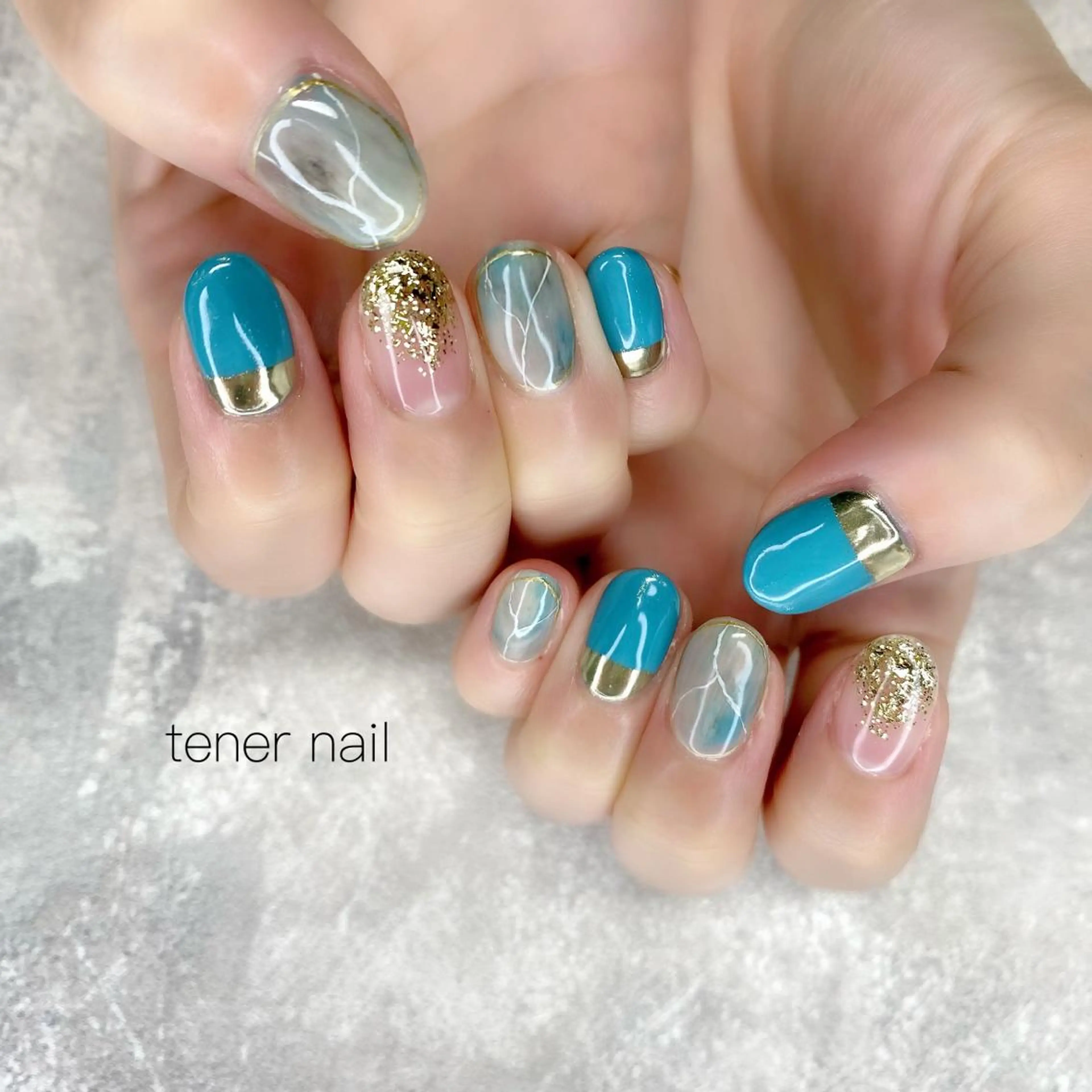 ネイル 大理石ネイル(マーブル) テネルネイル tener nailのネイルデザイン