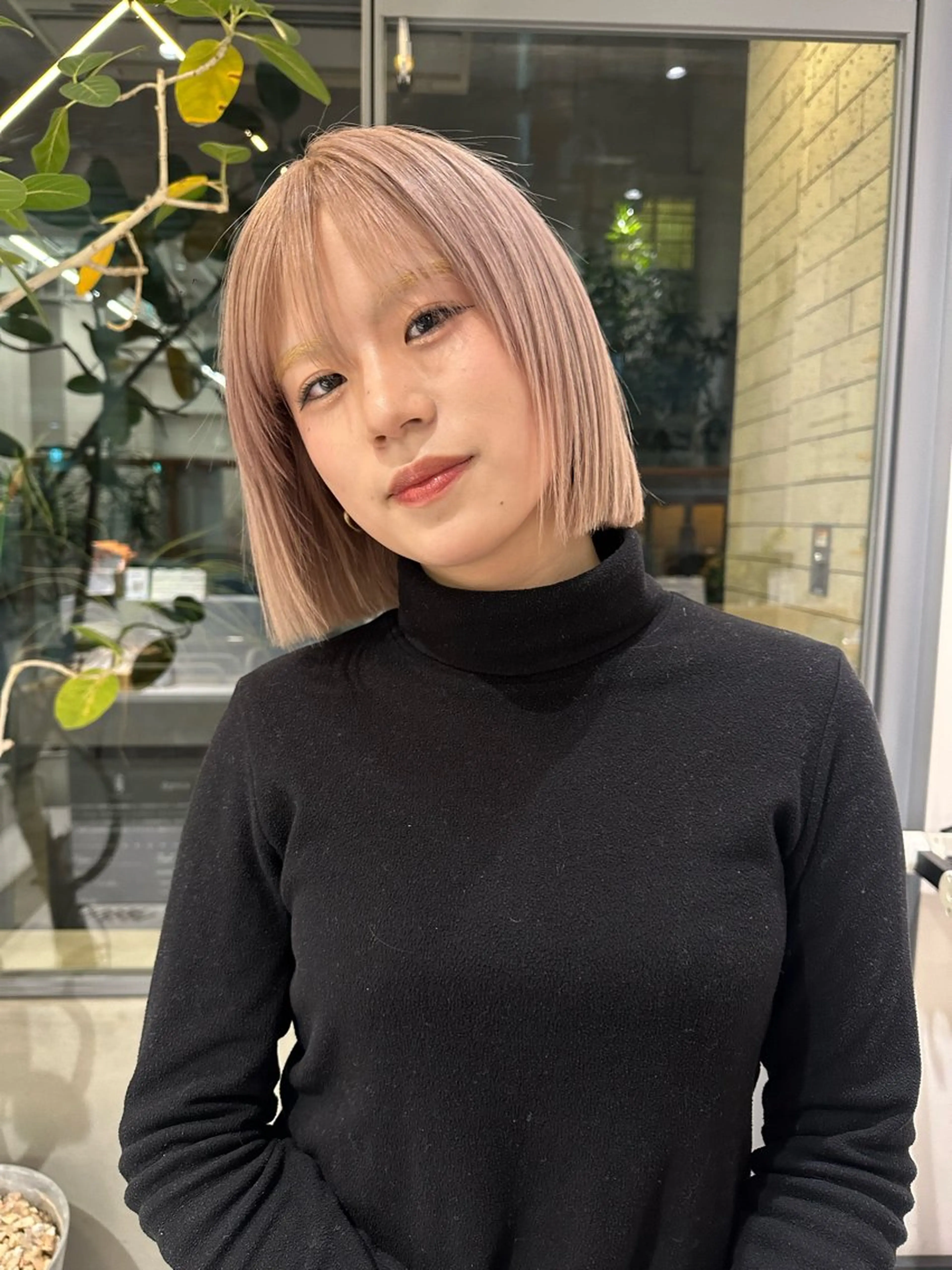 ミディアム カラー ピンクカラー ボブ 伊藤 拓哉のヘアスタイル