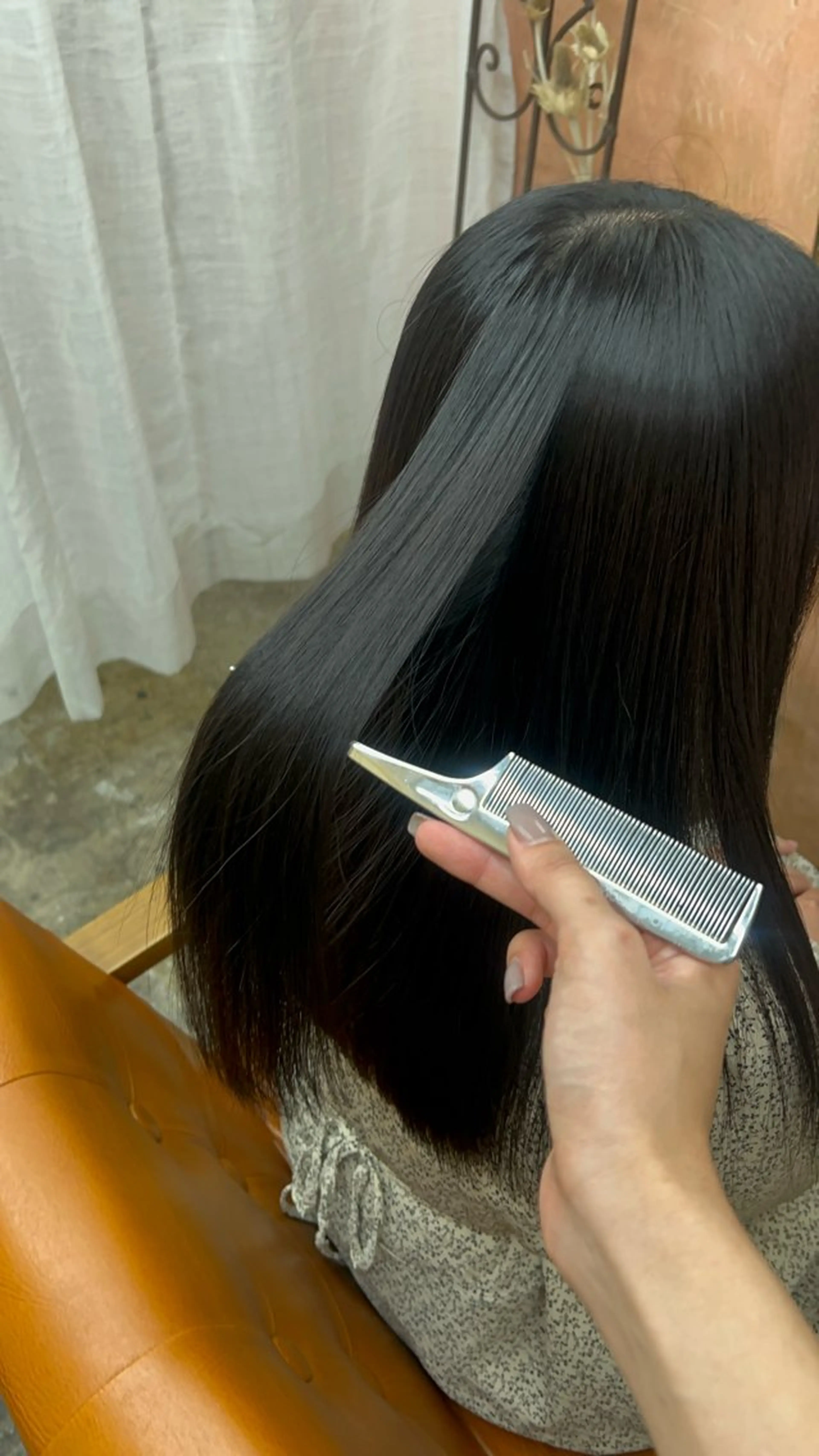 ロング 縮毛矯正 ともざねゆか UniQ/岡山駅のヘアスタイル