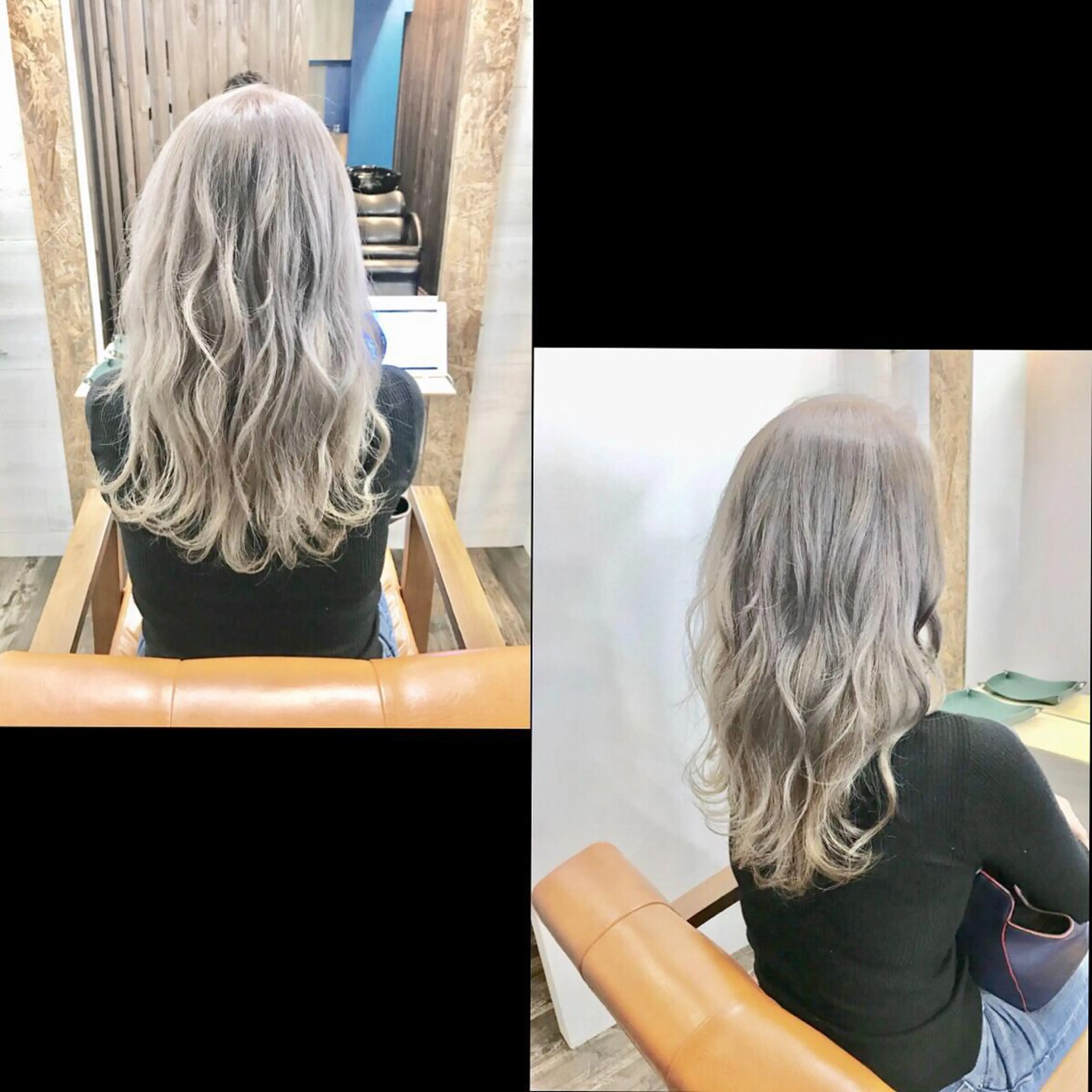 セミロング ヘアカラー ✯カラー&編み込み エクステ✯池田智博✯のヘアスタイル