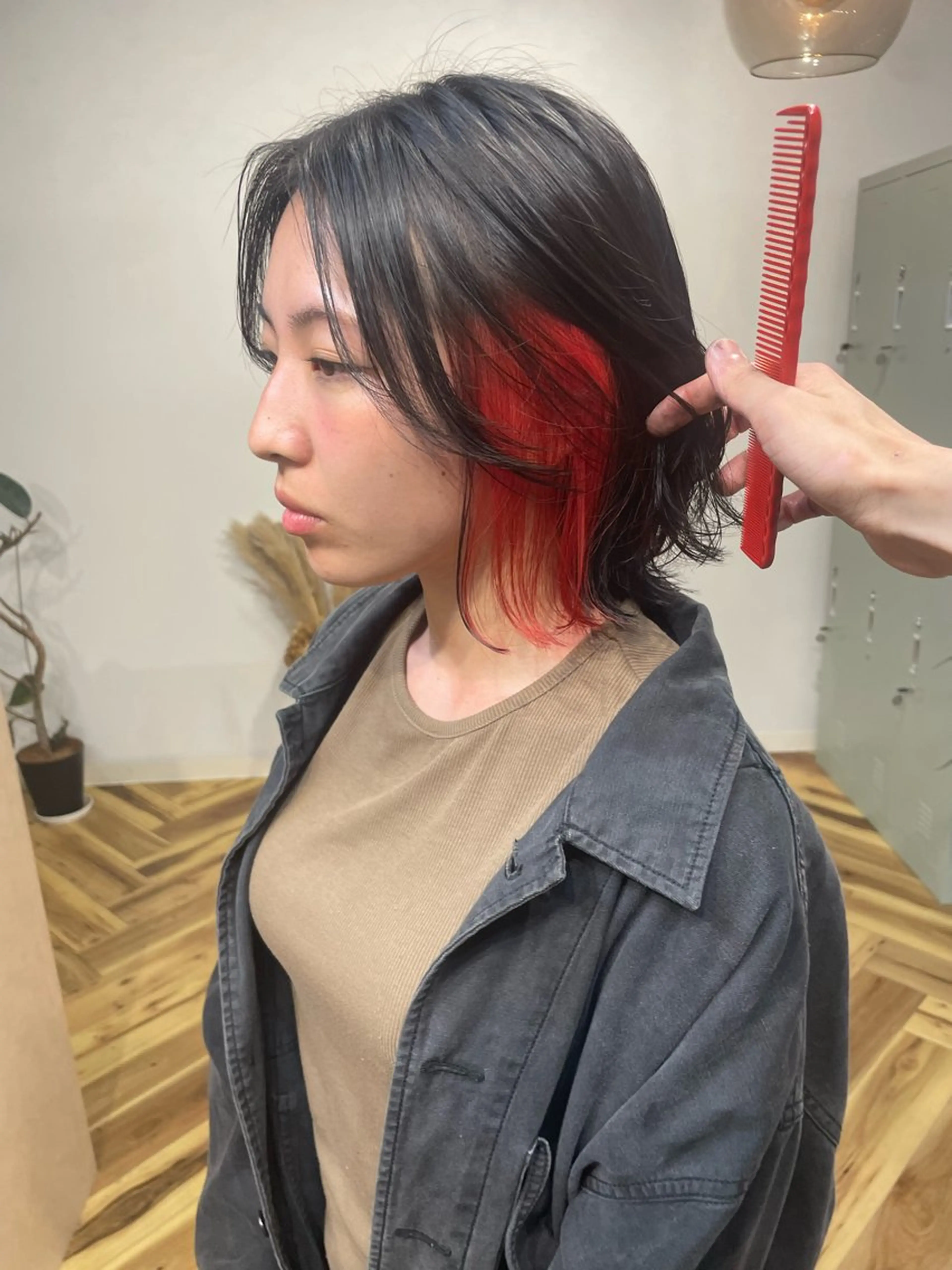 ミディアム カラー レッドカラー ヘアカラー SHOTO ハイトー ン/ブロンドカラーのヘアスタイル