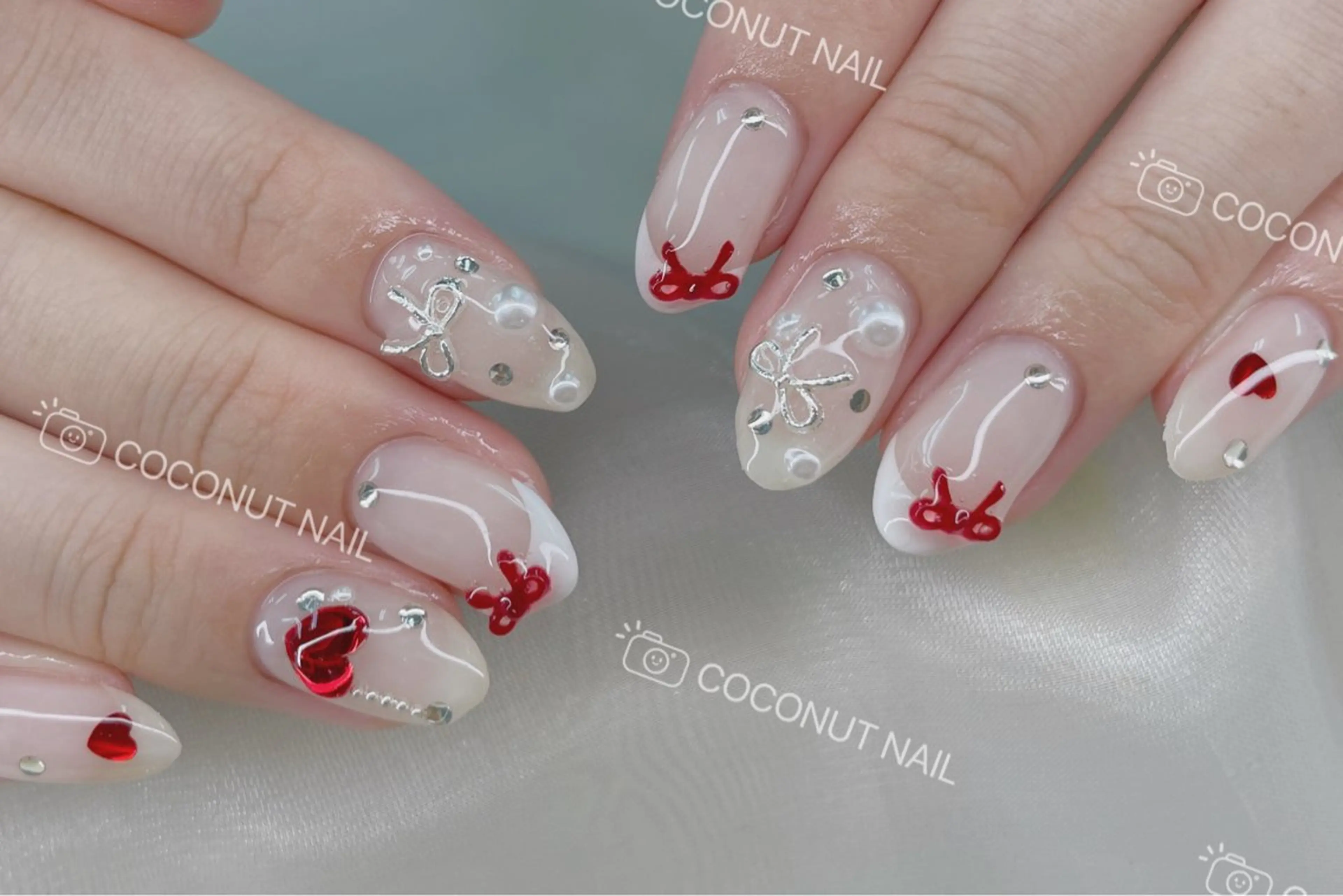 ネイル バレンタイン ハンドネイル 神田 ココナッツのネイルデザイン