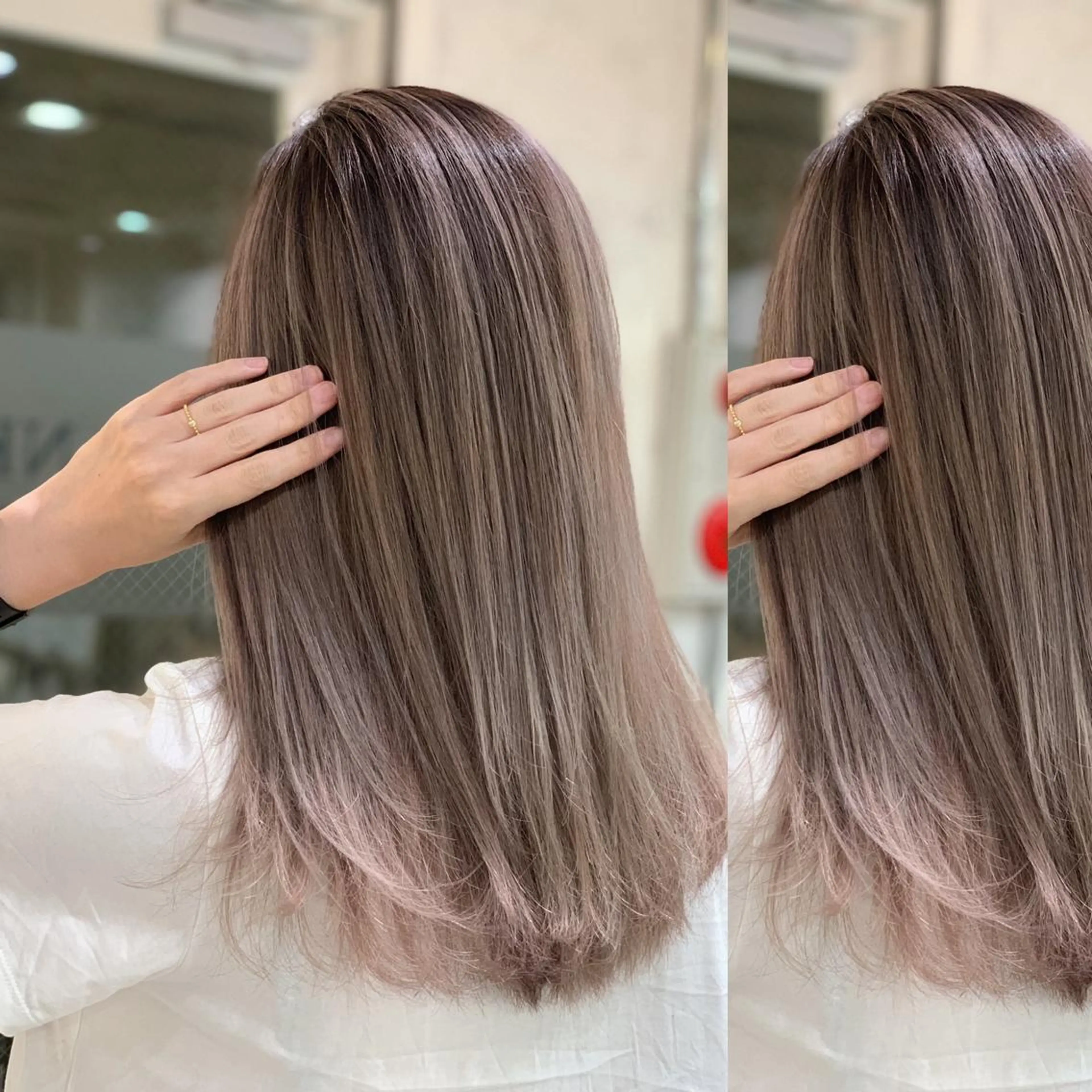 セミロング カラー ヘアアレンジ ヘアカラー トリートメント 縮毛矯正 髪質改善寺坂雄飛💐のヘアスタイル