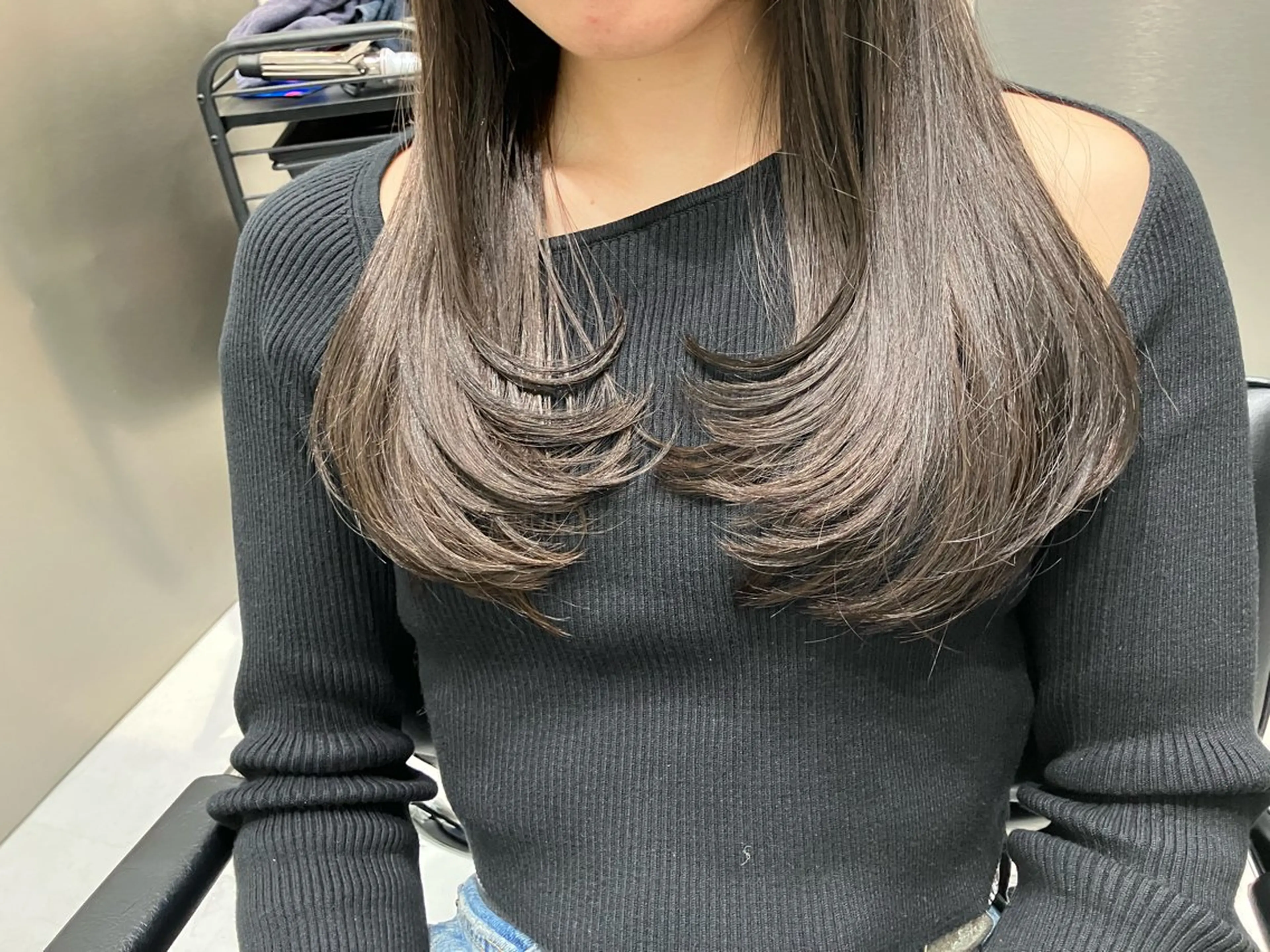 ロング カラー カット ヘアカラー トリートメント 💖ブリーチなし透明 感💖ASAHIのヘアスタイル