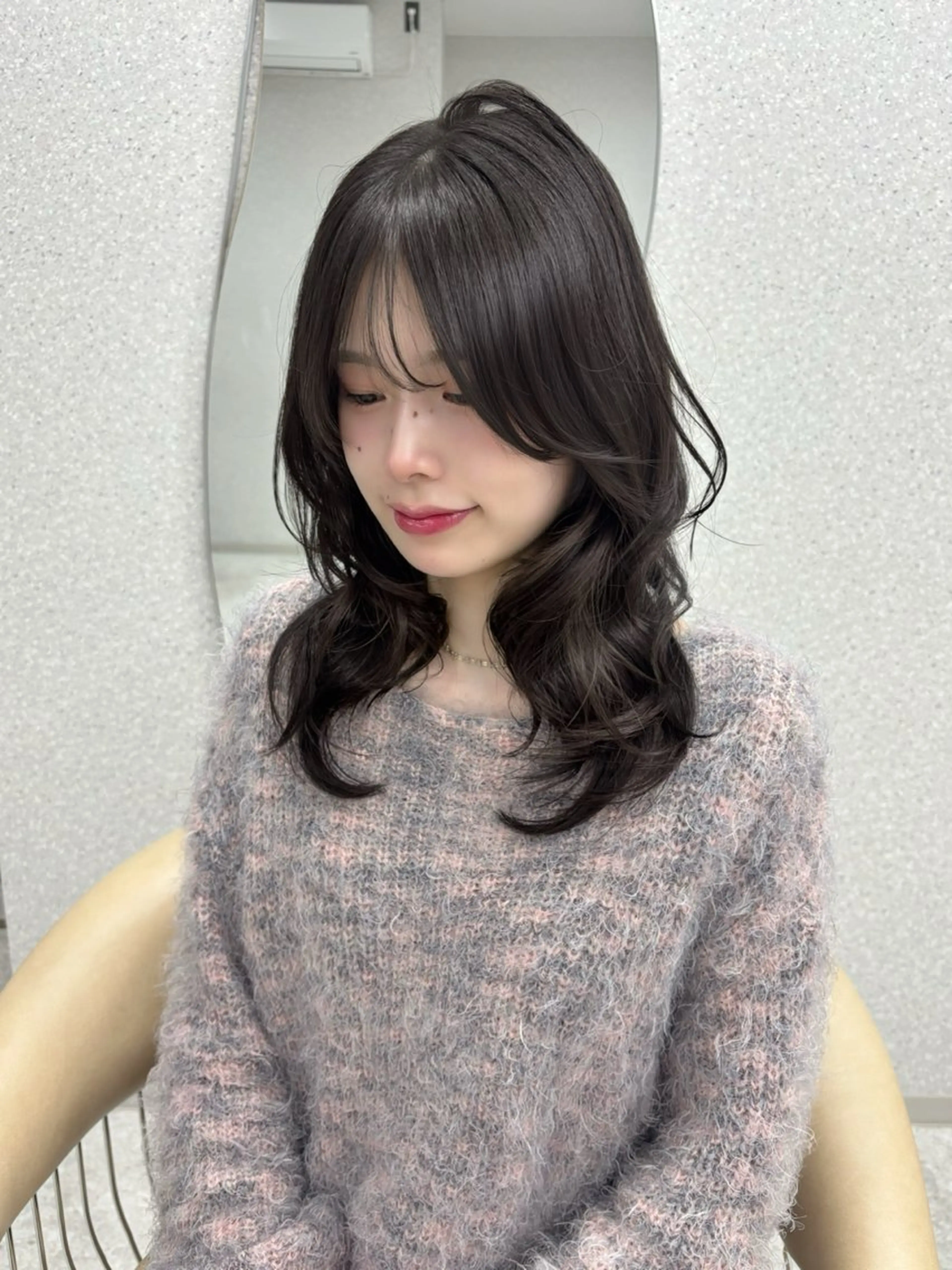 ミディアム カラー ヘアアレンジ ブリーチ 透明感カラー ブリーチなしカラー トリートメント ヘアカラー トリートメント 艶カラー￤モテヘア￤ まなみ🎀💞のヘアスタイル