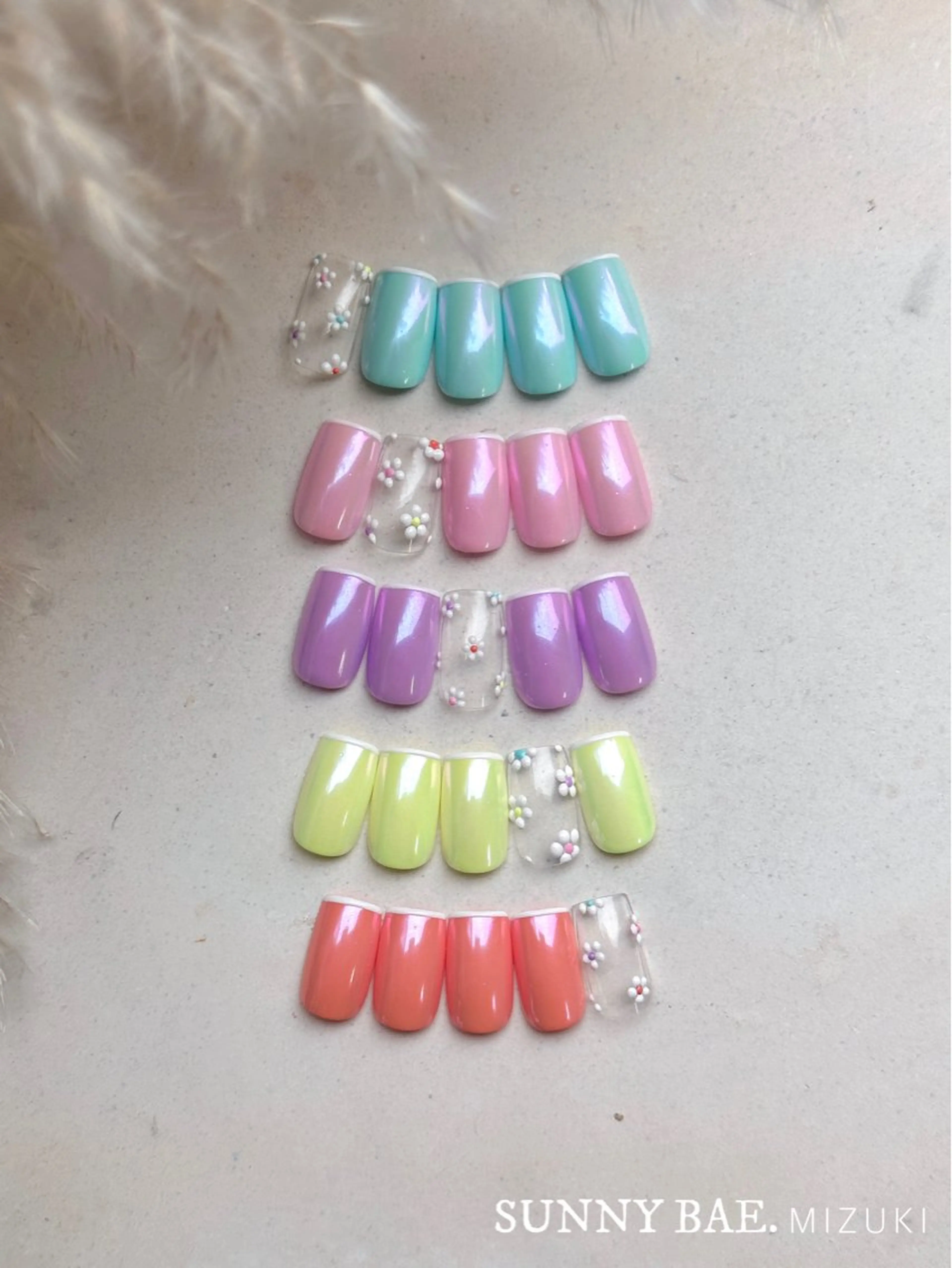 ネイル アートネイル オーロラネイル フラワーネイル フレンチネイル パステルネイル 🕊 MIZUKIのネイルデザイン