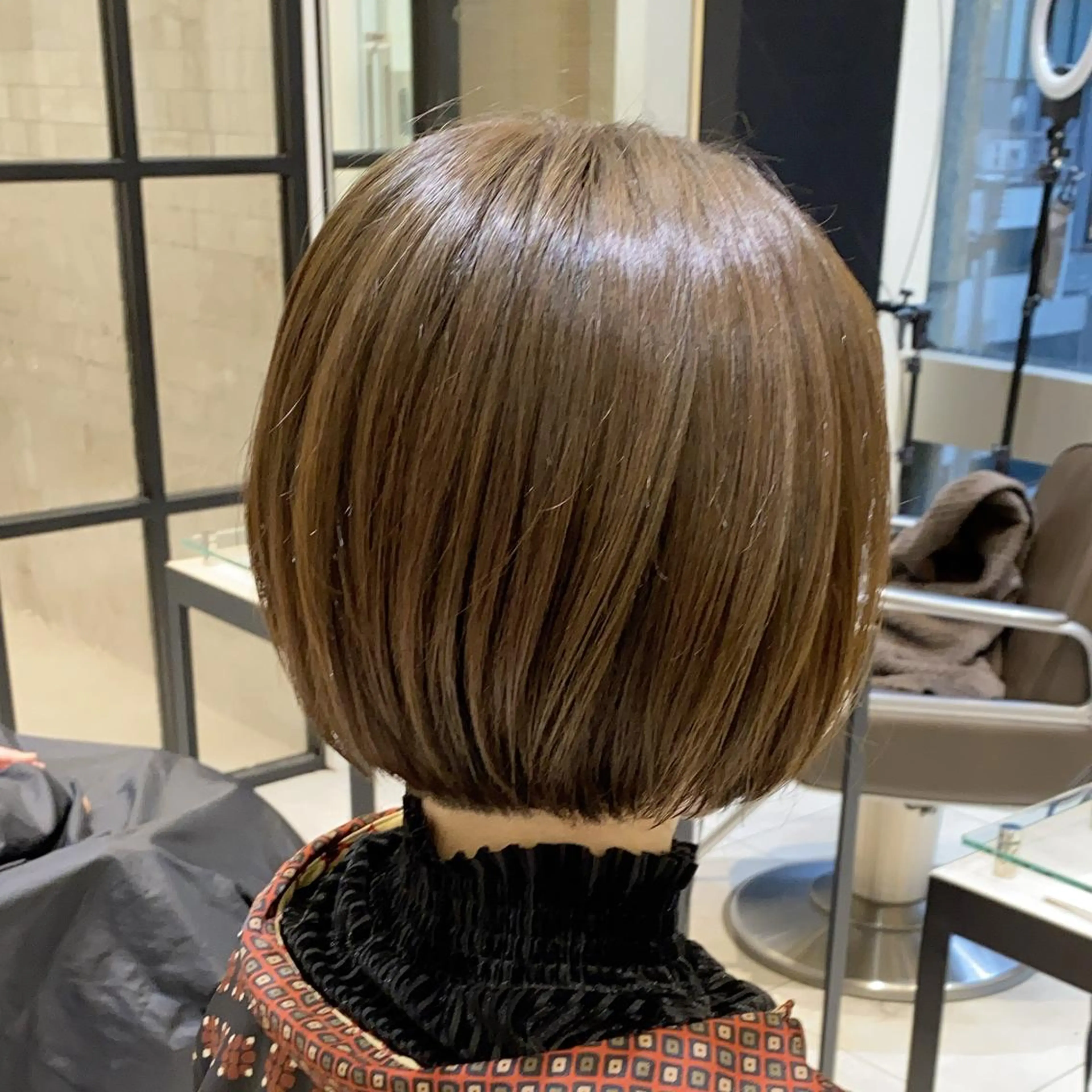 ミディアム カット ヘアカラー トリートメント 似合わせ艶髪カラー ❤️ハダユミのヘアスタイル