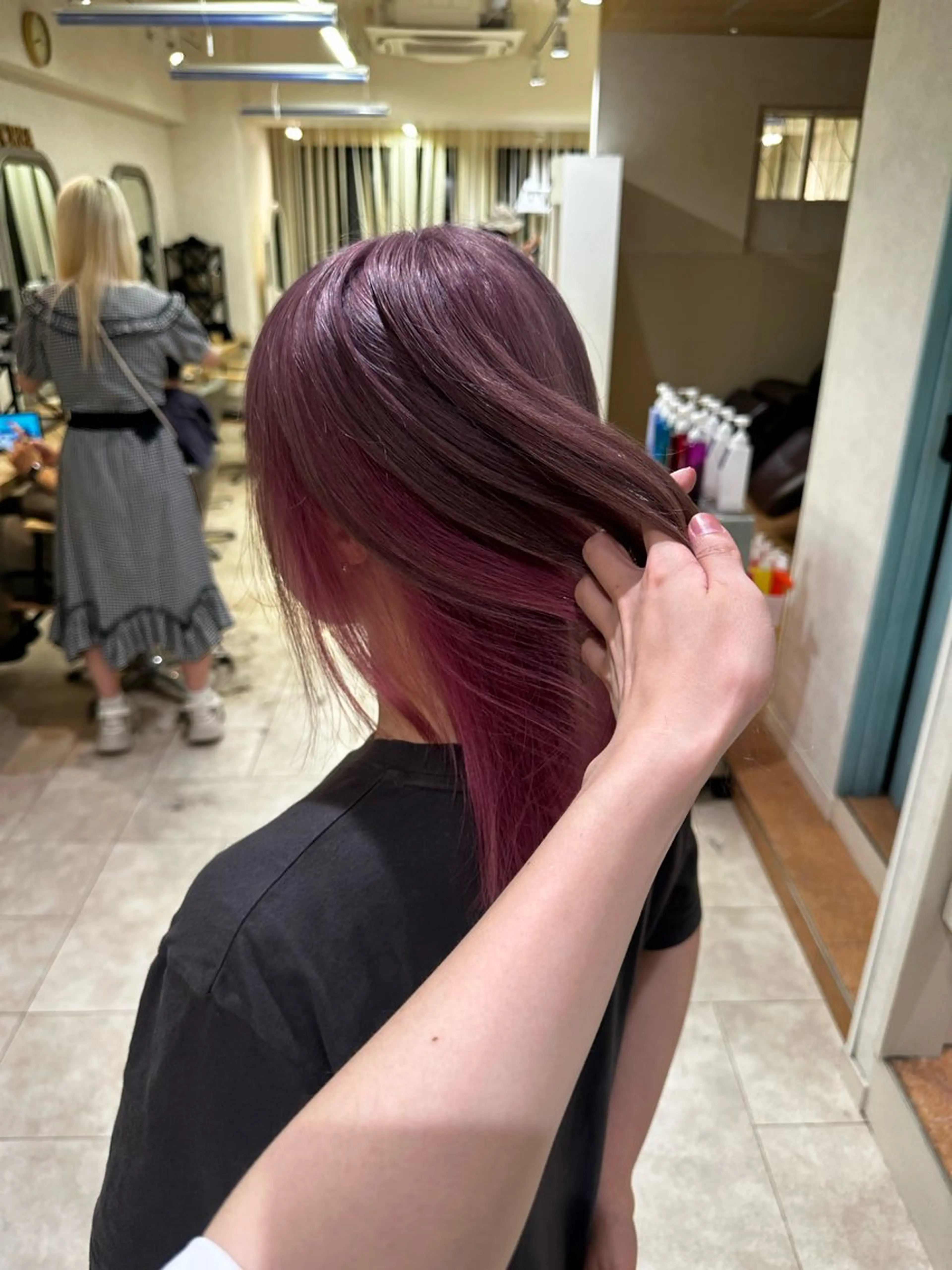 ミディアム カラー ベージュカラー ピンクカラー デザインカラー🎨 下北沢 / 磯部のヘアスタイル