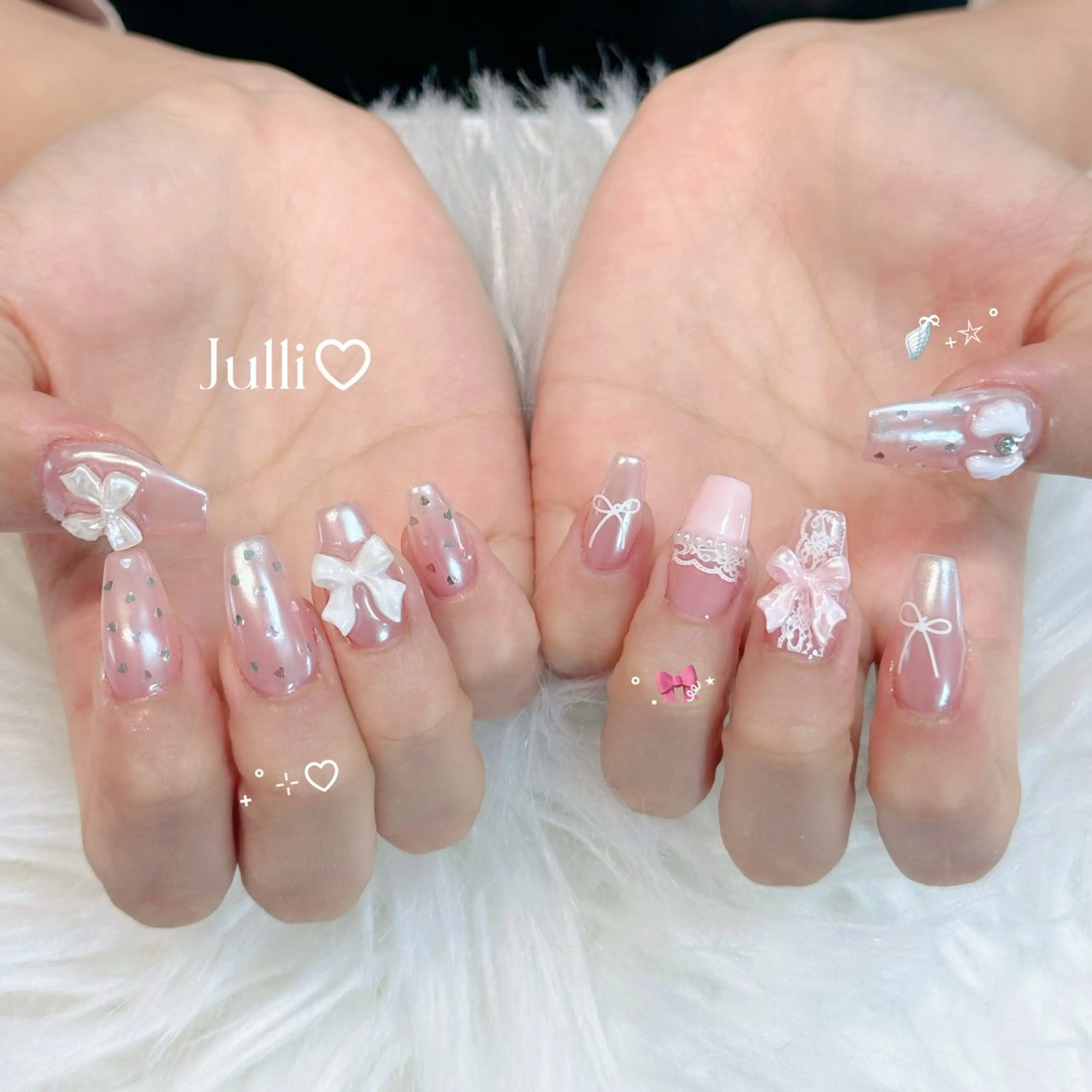 ネイル オーロラネイル ボルドー ブラウン 氷ネイル・うるうるネイル キラキラネイル Julli NailStudioのネイルデザイン