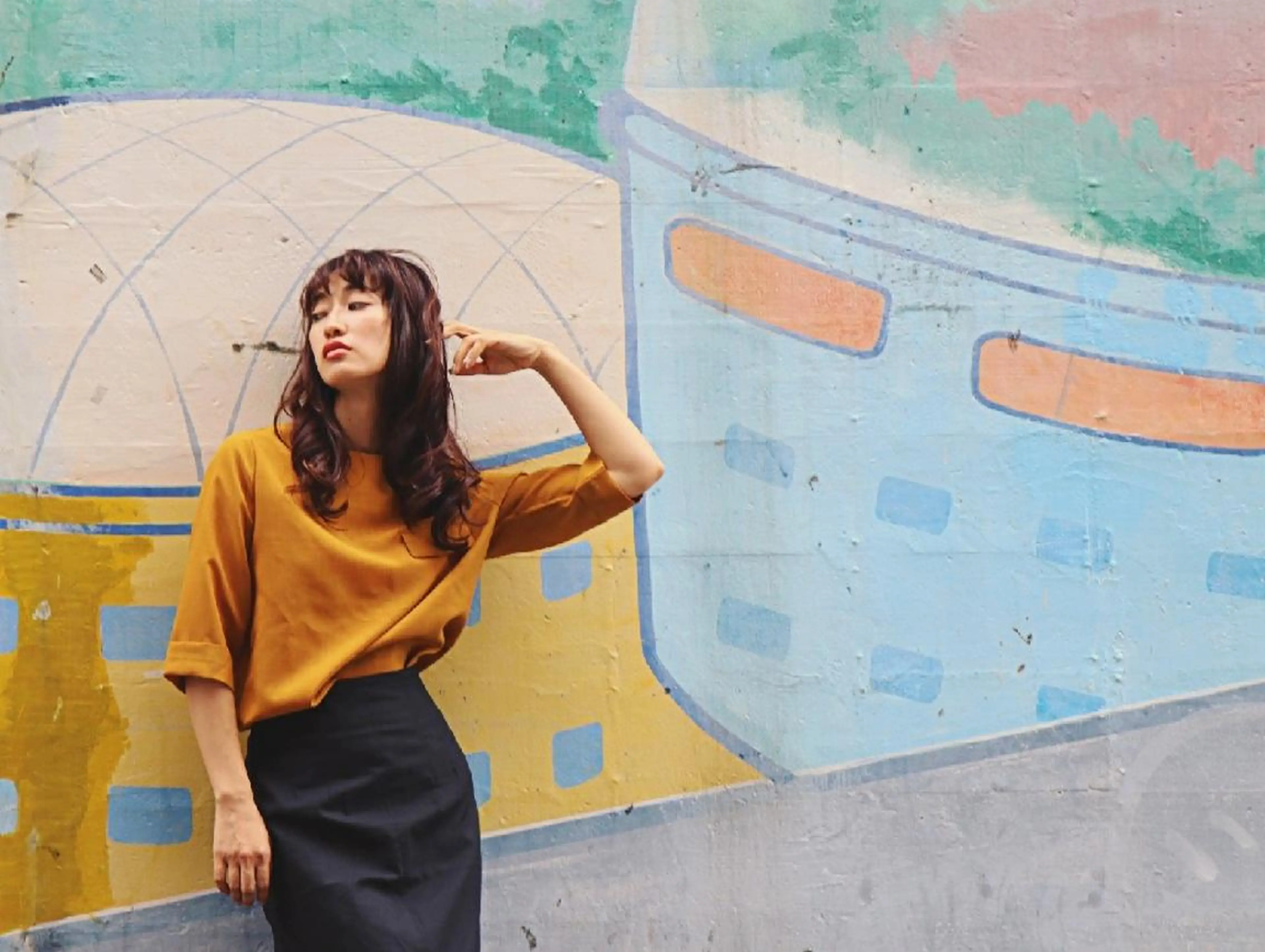 セミロング カラー パーマ アディクシーカラー イルミナカラー 徳永 博志のヘアスタイル