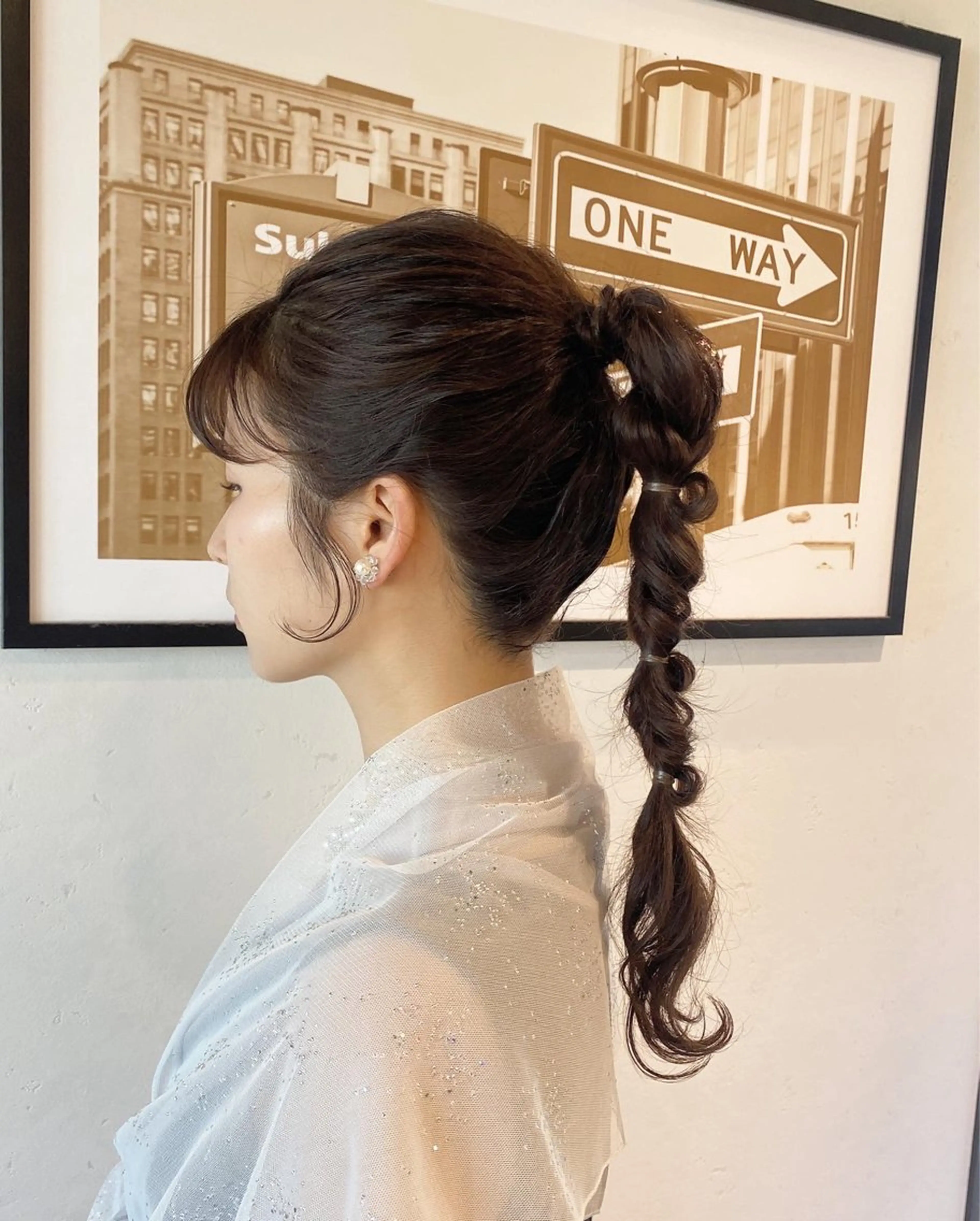 ヘアアレンジ 酸性ストレート/ブリ ーチなしWカラー河本のヘアスタイル