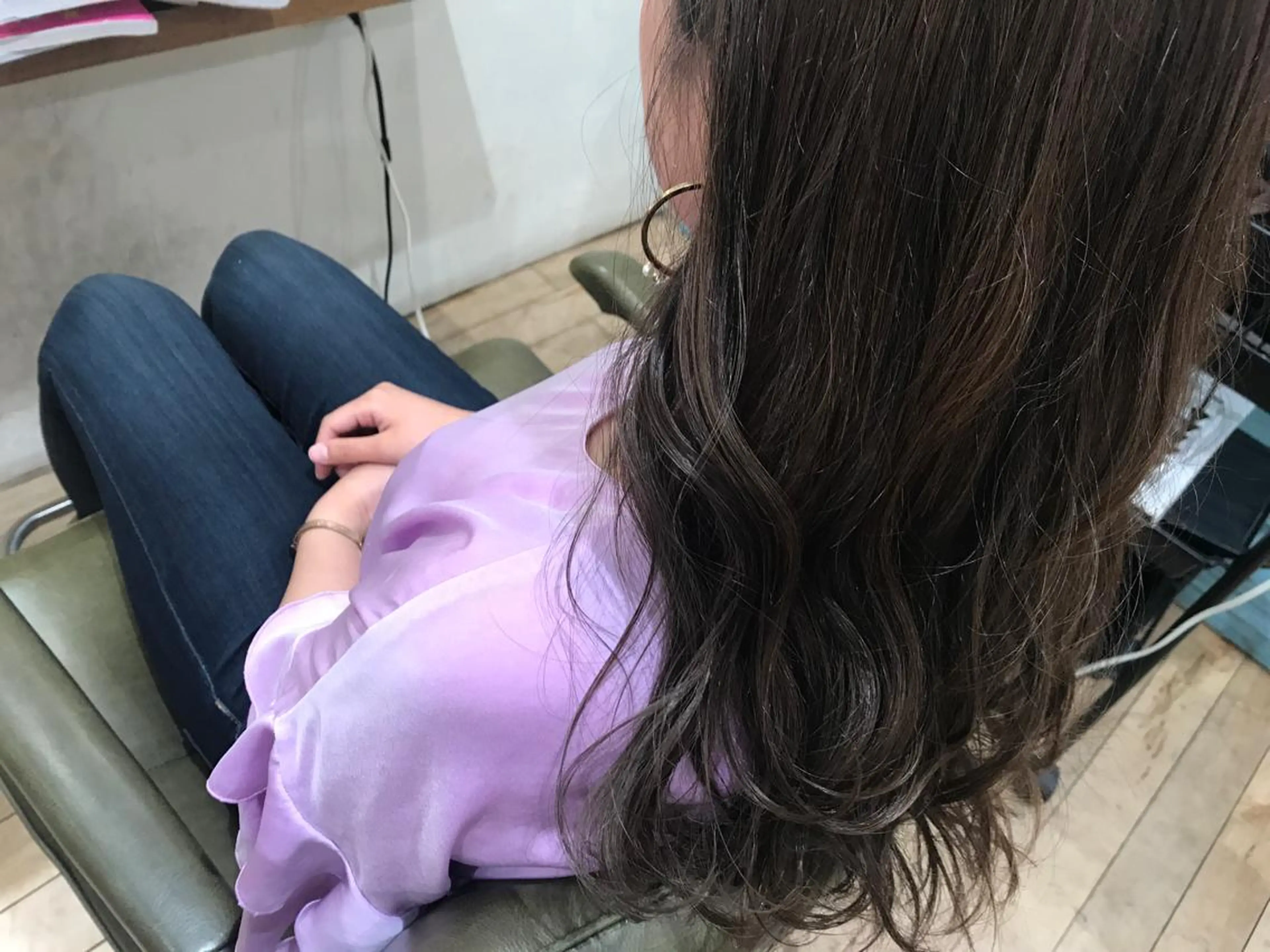 ロング カラー ヘアアレンジ グレージュ ハイライトカラー ハイライト オリーブ透明感カラー 表参道/MIKUのヘアスタイル