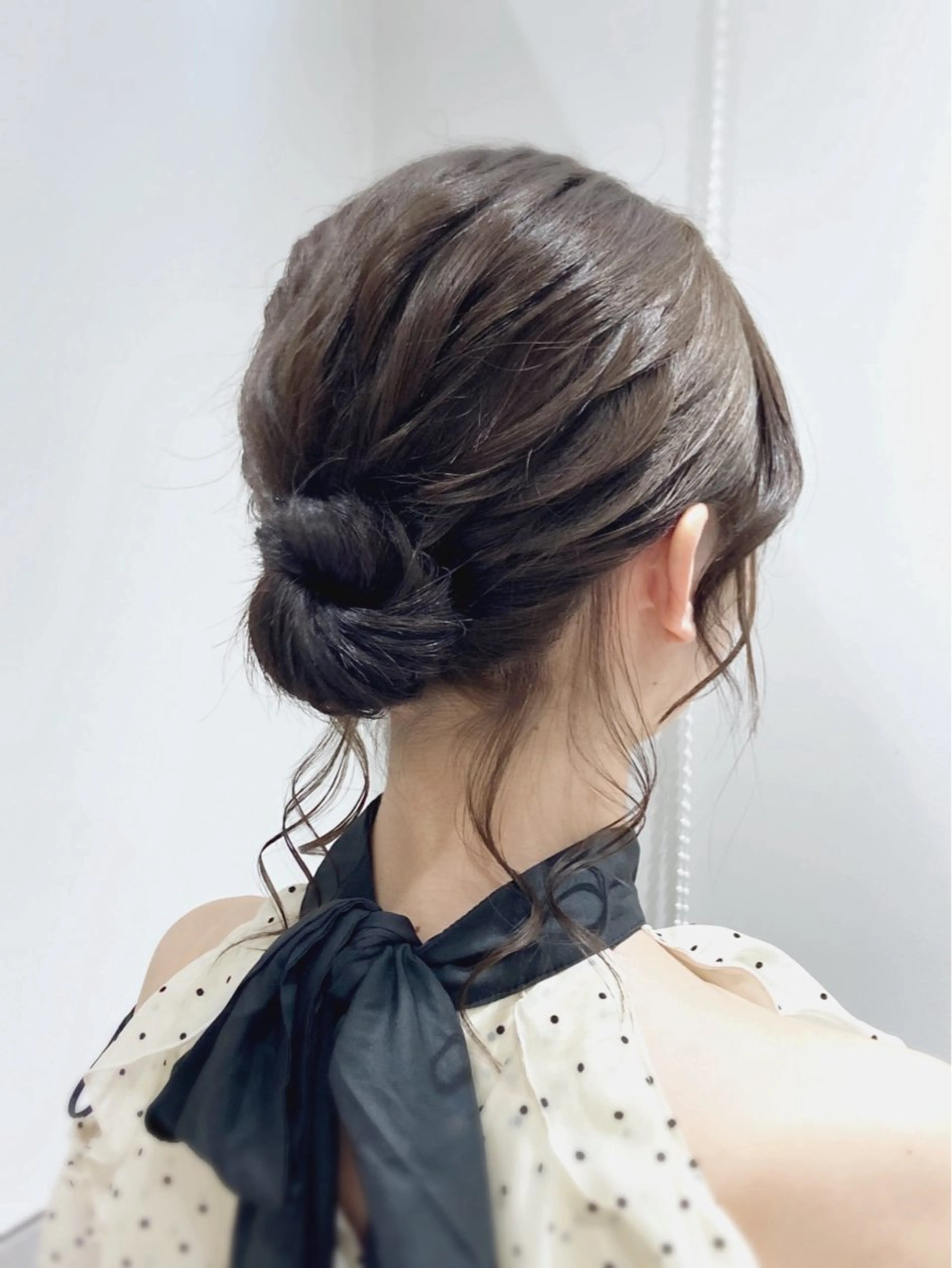 セミロング ヘアアレンジ お団子ヘア 新宿ヘアセットメイク Asa-mのヘアスタイル