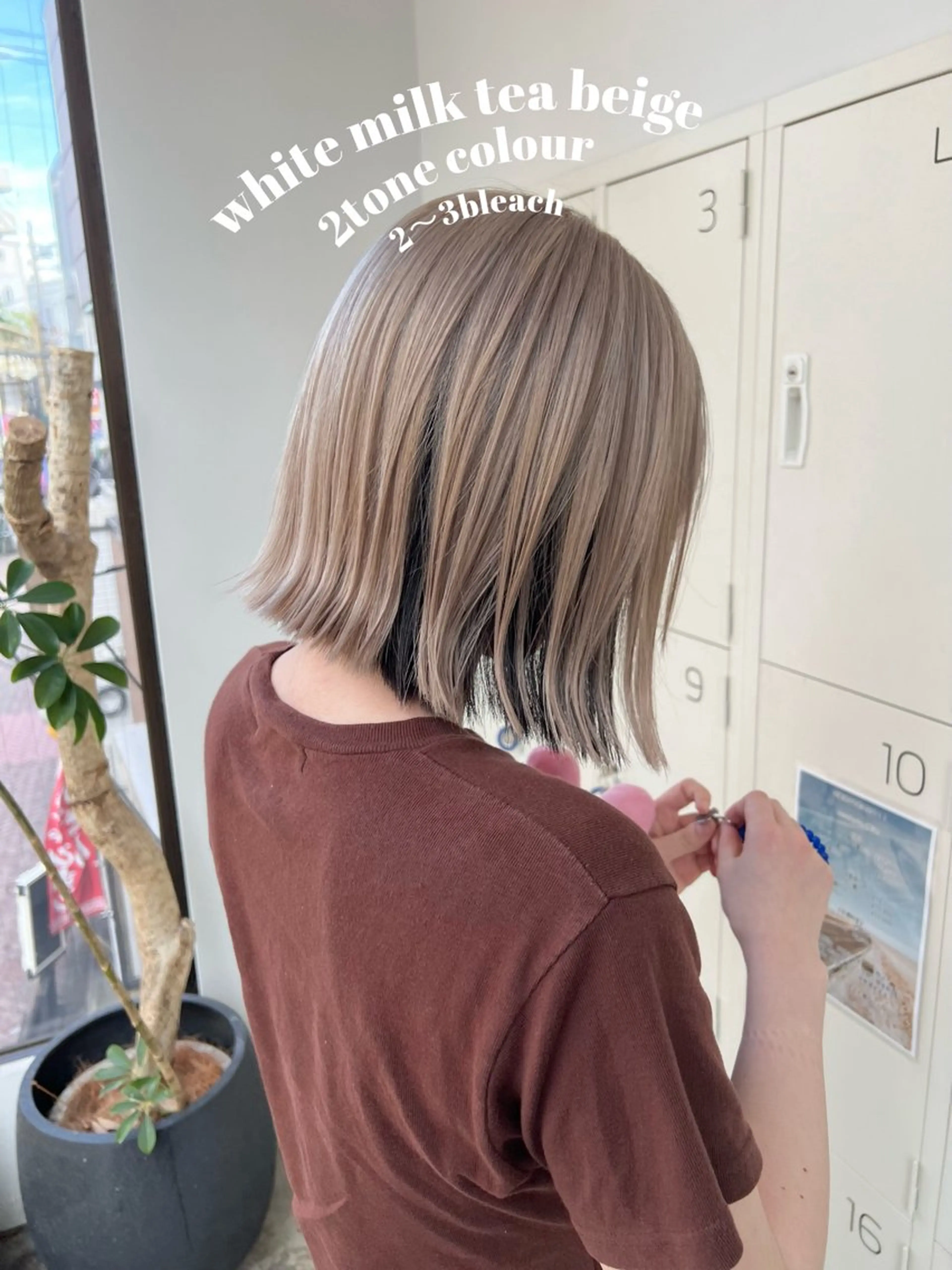 ミディアム カラー ベージュカラー ブリーチ ホワイトベージュ ヘアカラー Kana 🍋 ハイトーン【高円寺】のヘアスタイル