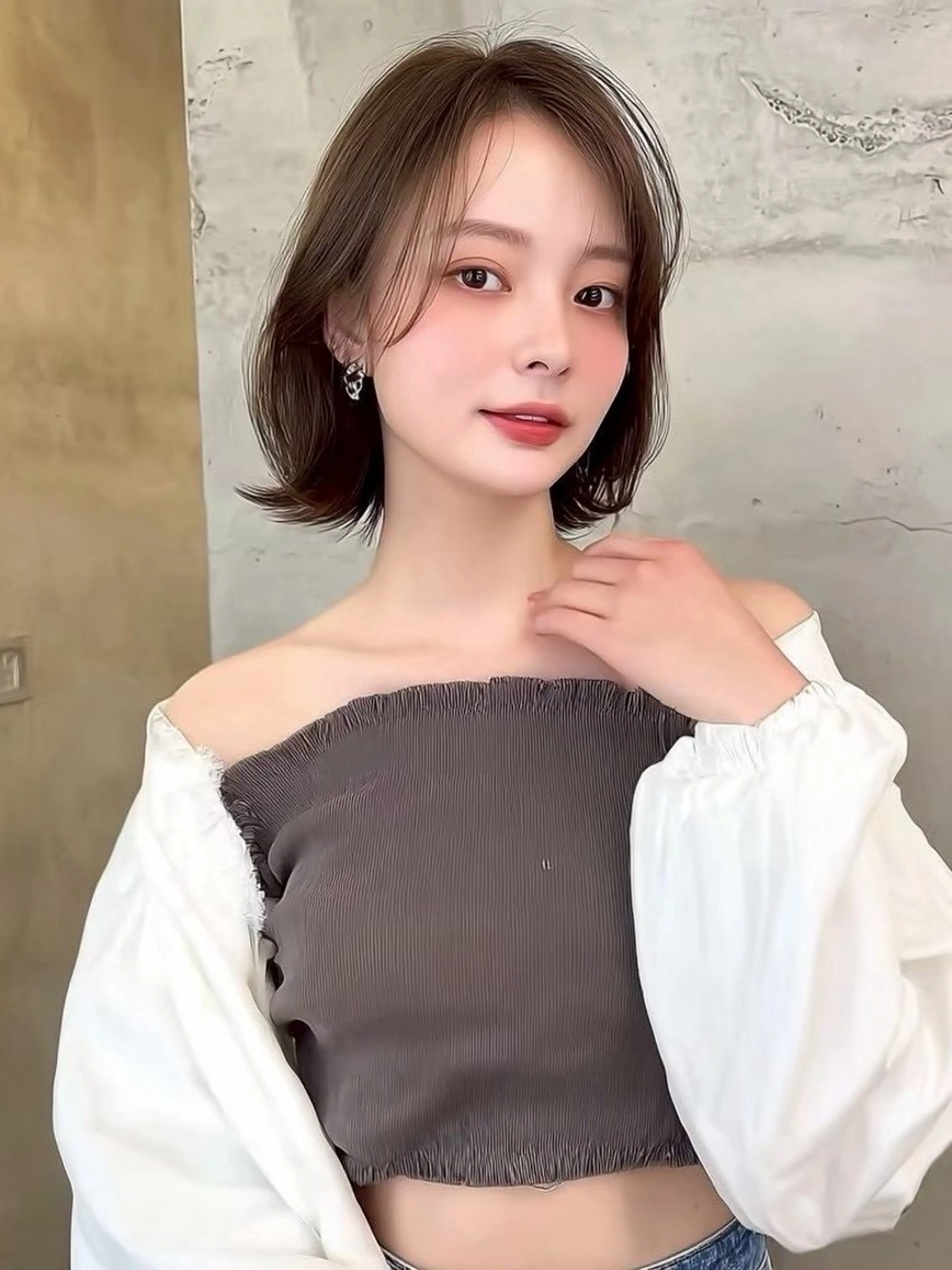 ショート カラー 透明感カラー ボブ くびれヘア 顔周りカット 韓国風ヘア カット ヘアカラー トリートメント 🫧ナオ🫧 /韓国 ヘア/ マンツーマンのヘアスタイル