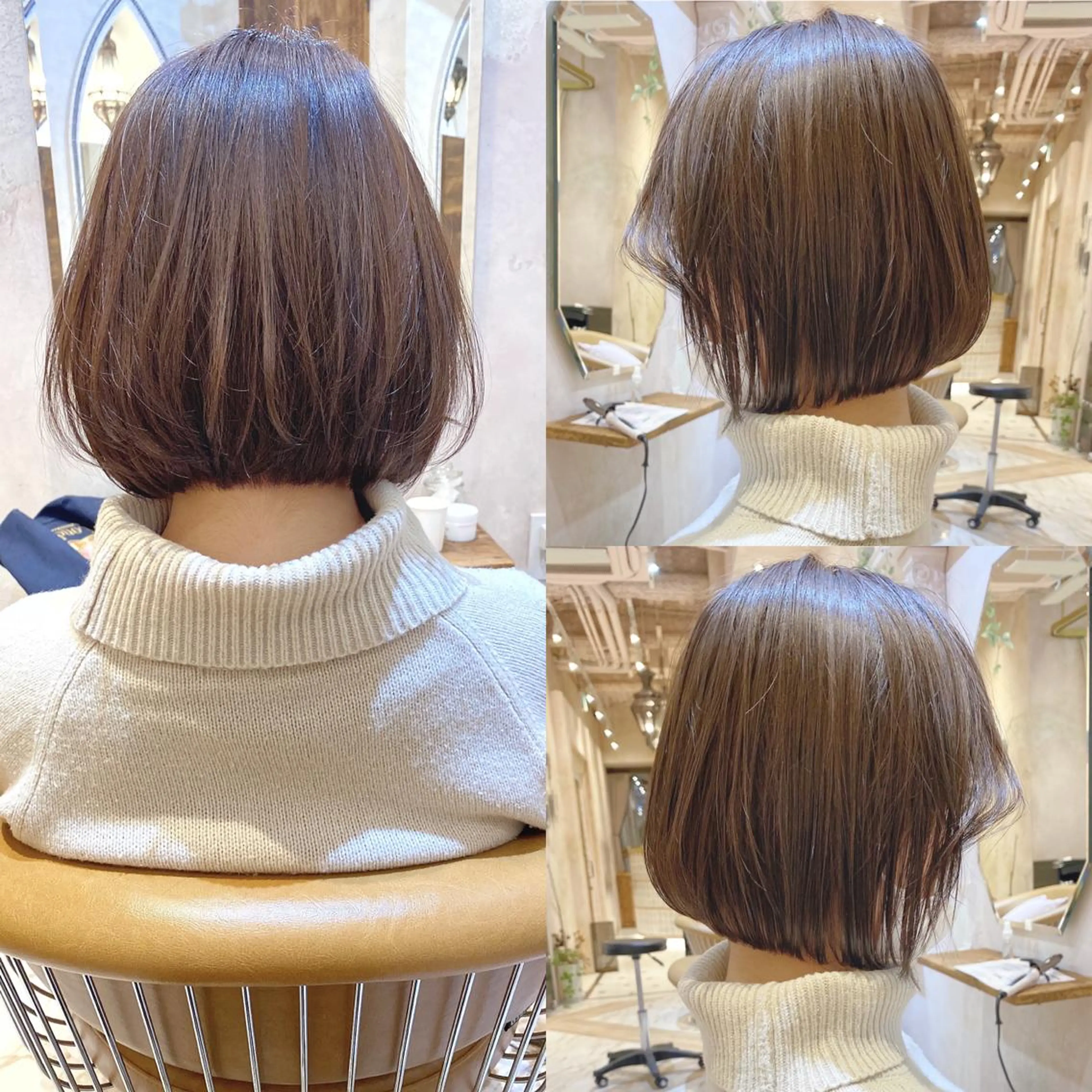 ショート カラー ボブ カット ヘアカラー トリートメント ツヤ髪になりたい方へ 🩷柴田知亜希のヘアスタイル