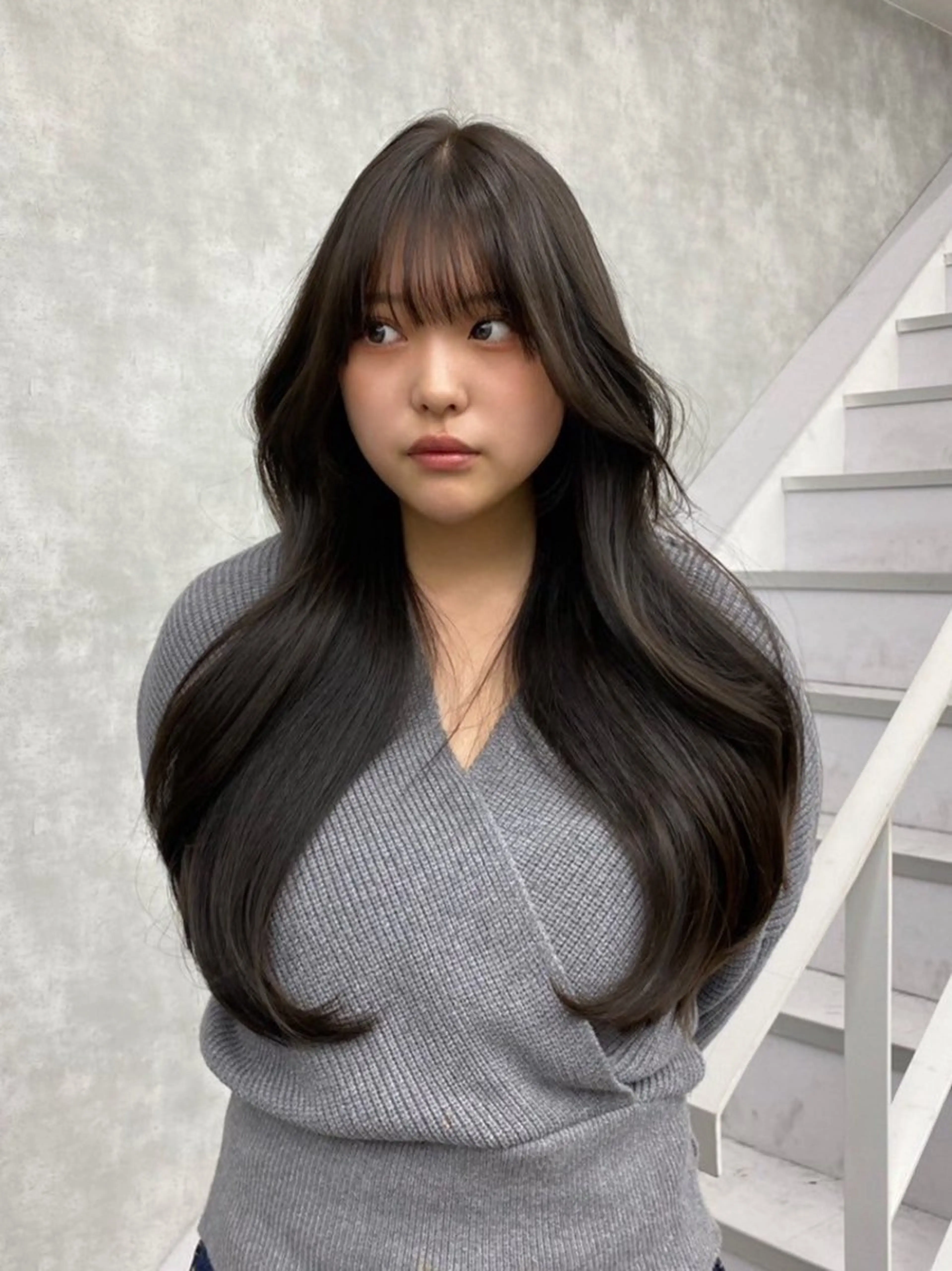 ロング カラー 韓国風ヘア レイヤーカット レイヤー/艶カラー /韓国ヘア/高松のヘアスタイル