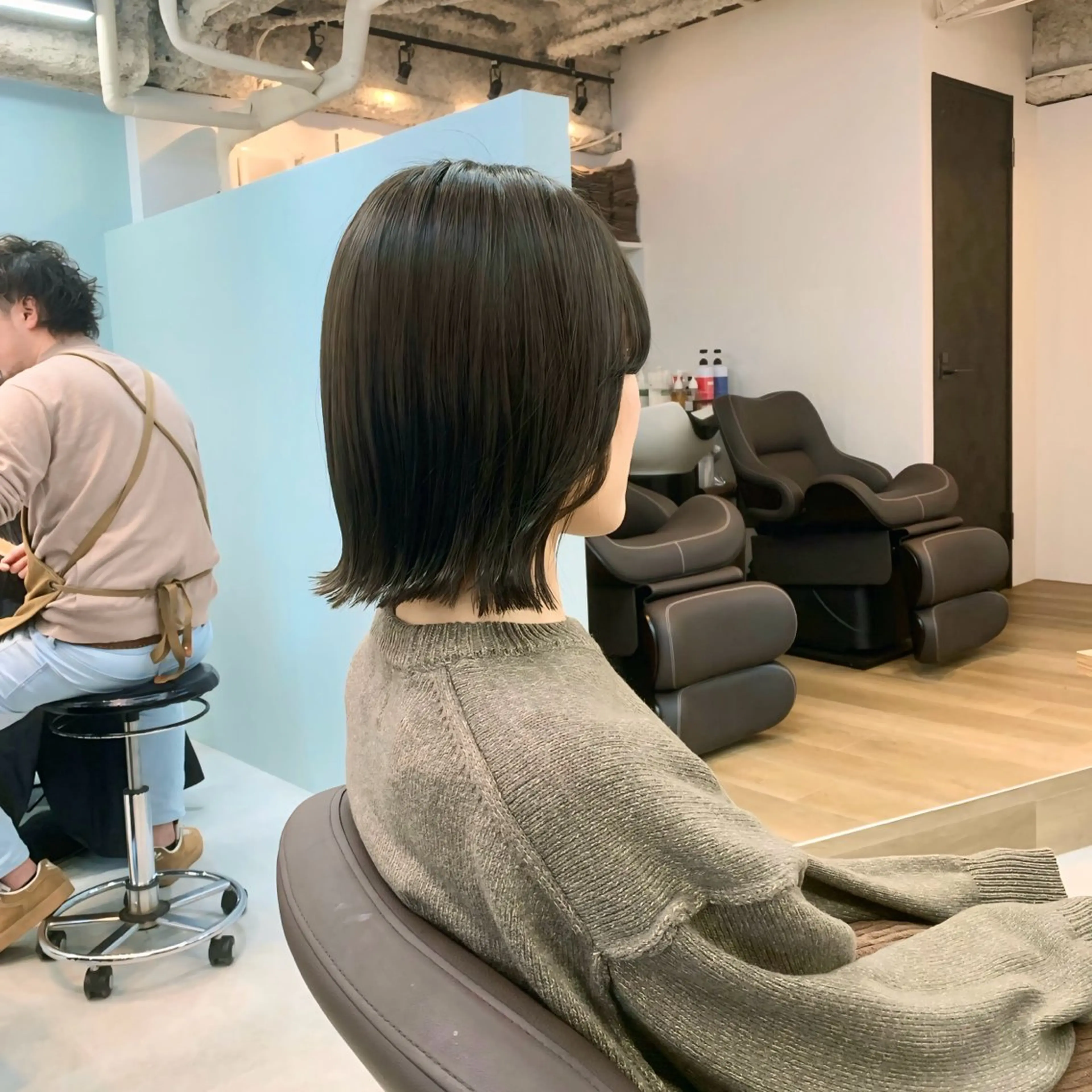 ミディアム カラー カット ヘアカラー トリートメント 前田 健太のヘアスタイル