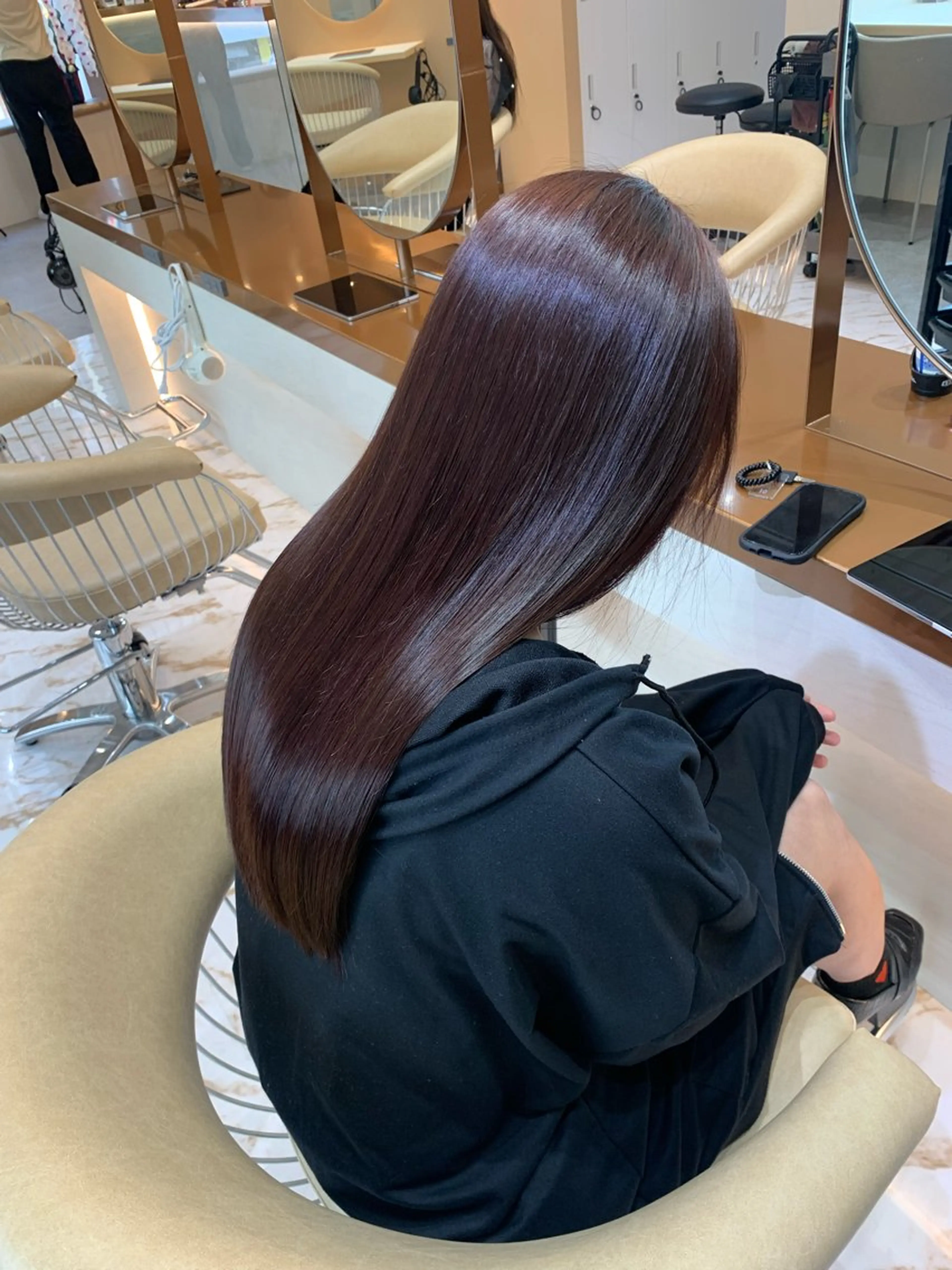 ミディアム カラー パーマ ✨美髪矯正×髪質改善 🍎カイト🍎渋谷のヘアスタイル