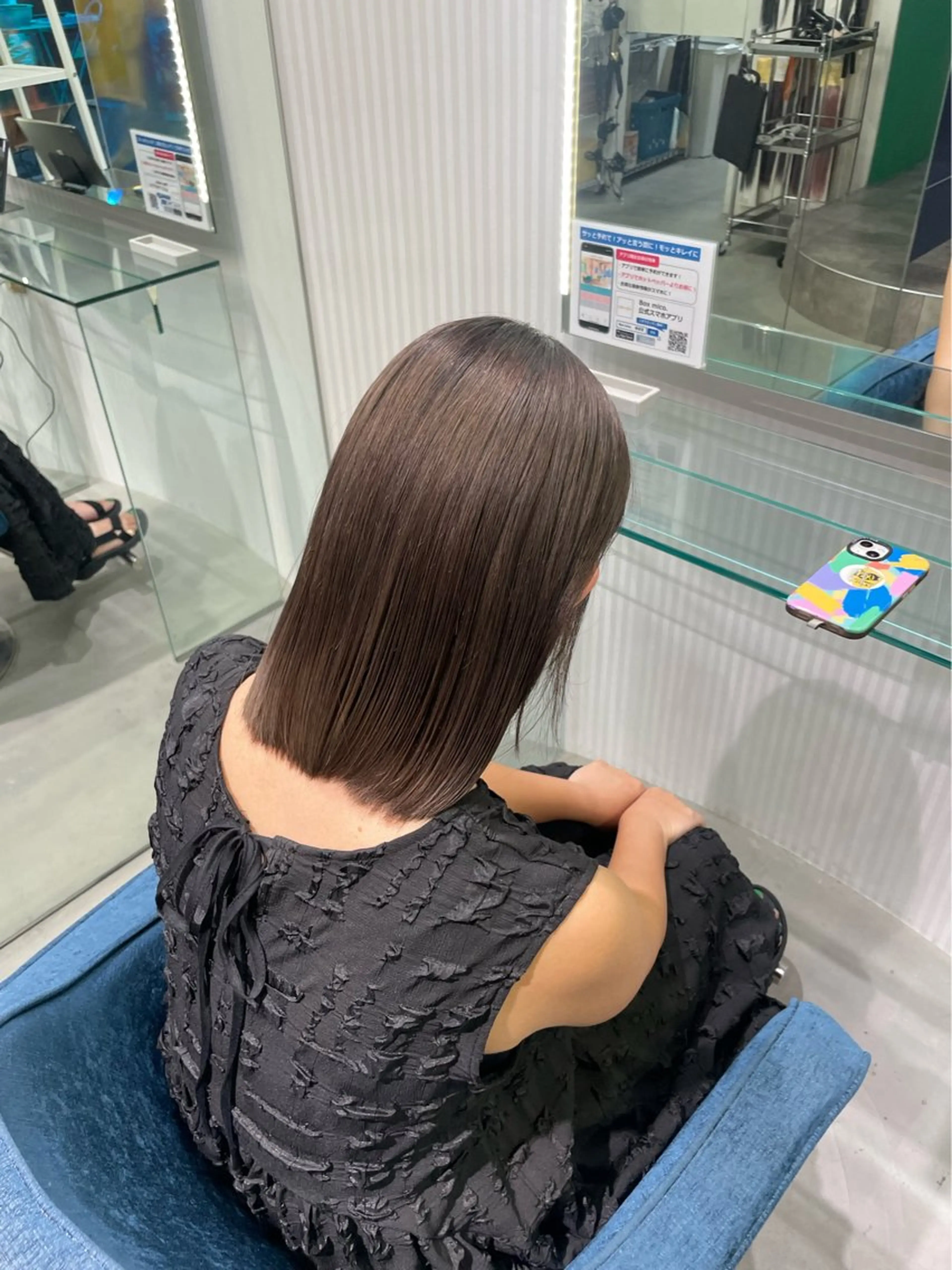 ミディアム カラー カット ヘアカラー トリートメント 安井まゆ _Box mico.のヘアスタイル