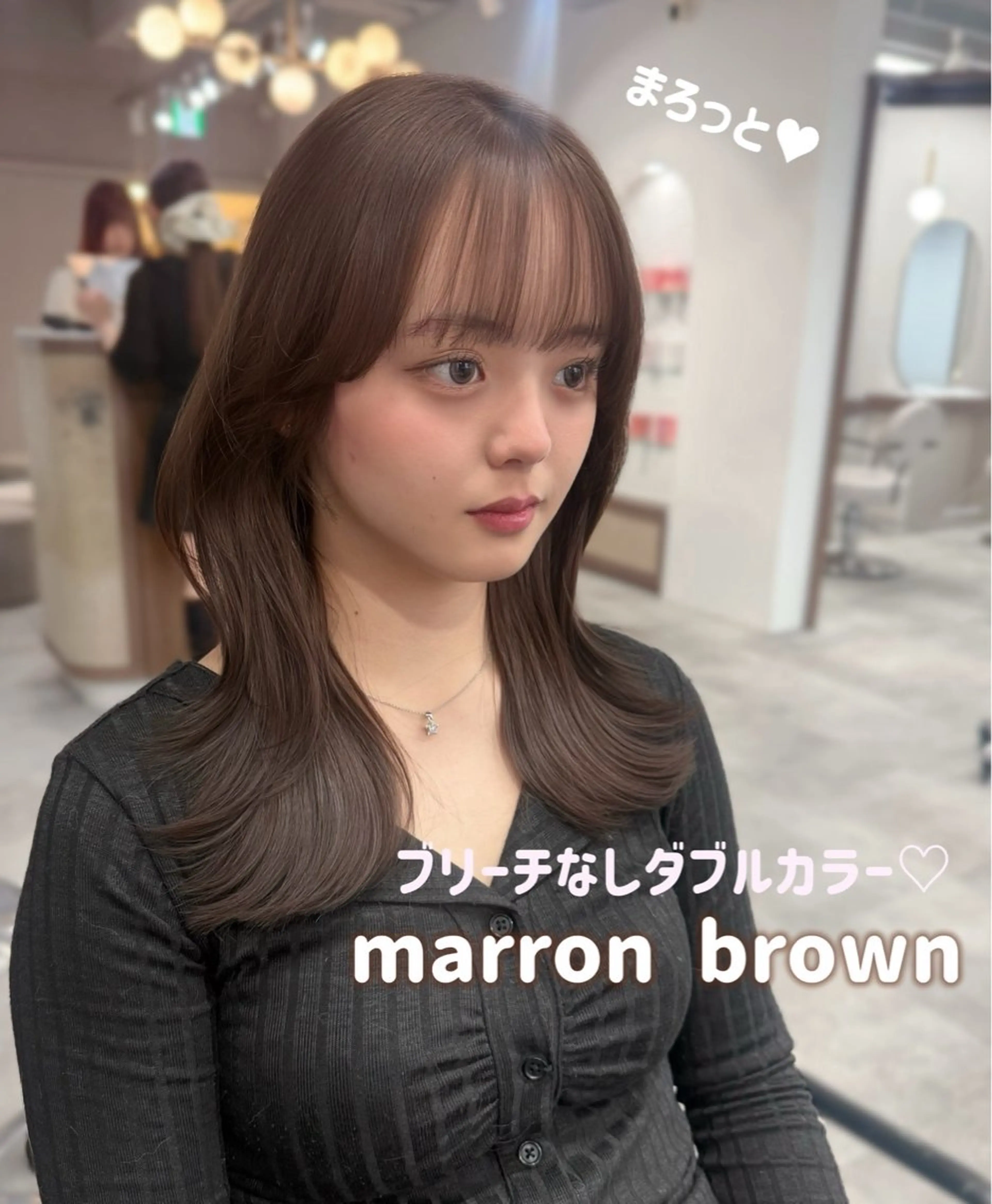 ミディアム カラー 韓国風ヘア レイヤーカット ヘアカラー レイヤーカット /顔周り/和奏︎♪のヘアスタイル
