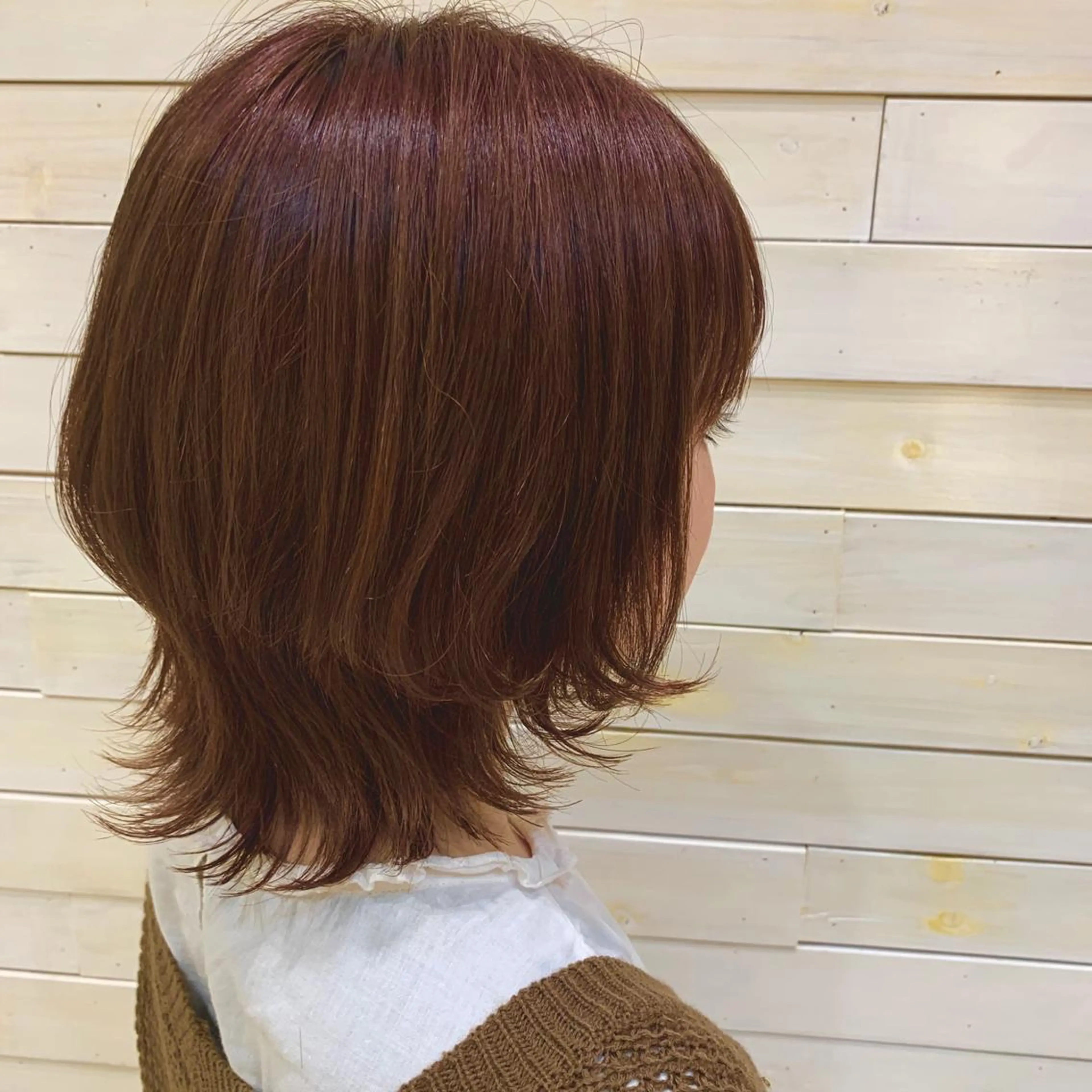 カラー ベージュカラー オレンジ オレンジベージュ カット ヘアカラー 黒田瀬奈/ボブ まろやかベージュのヘアスタイル