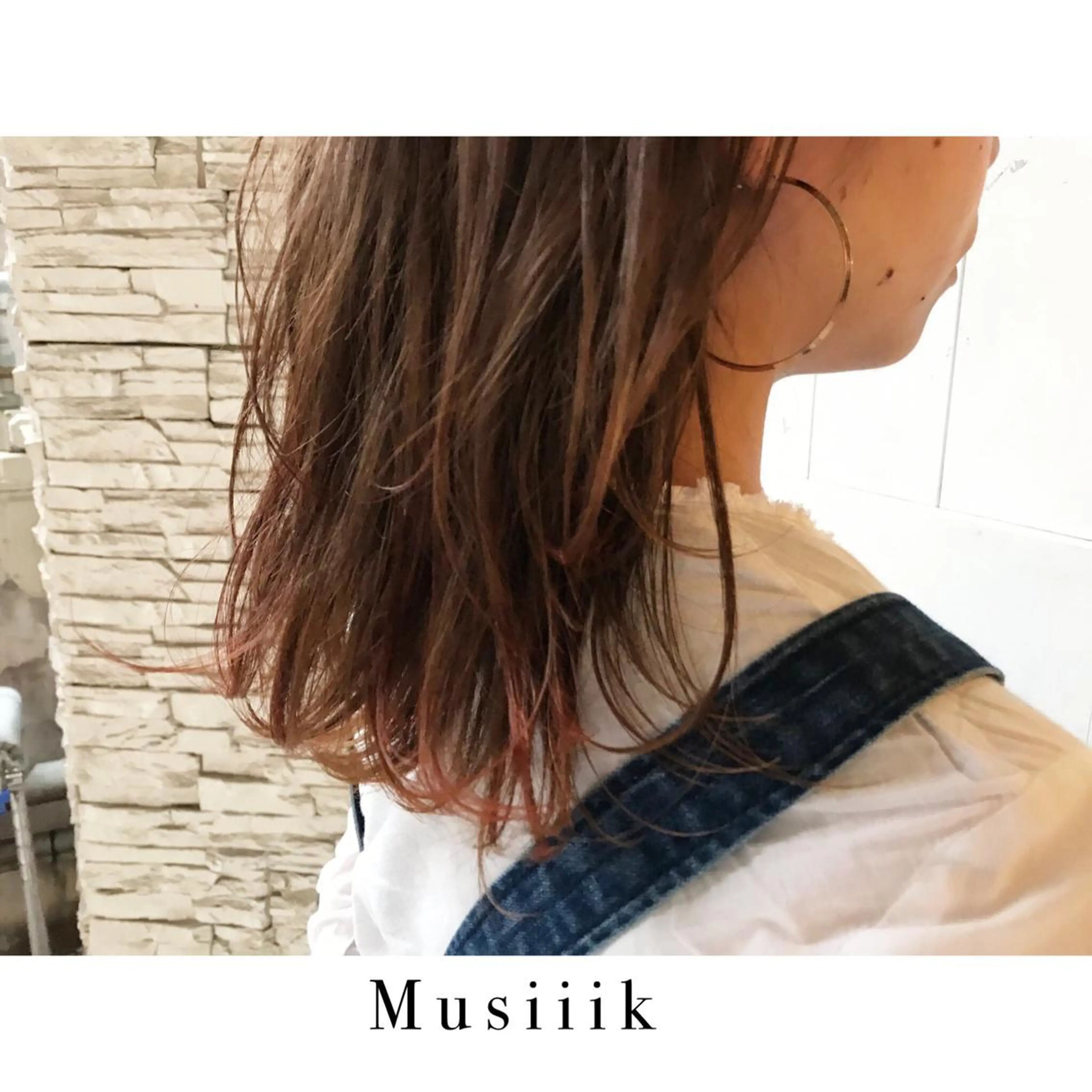 ミディアム カラー ベージュカラー ブリーチ ダブルカラー グラデーションカラー オレンジ Musiiik hairのヘアスタイル