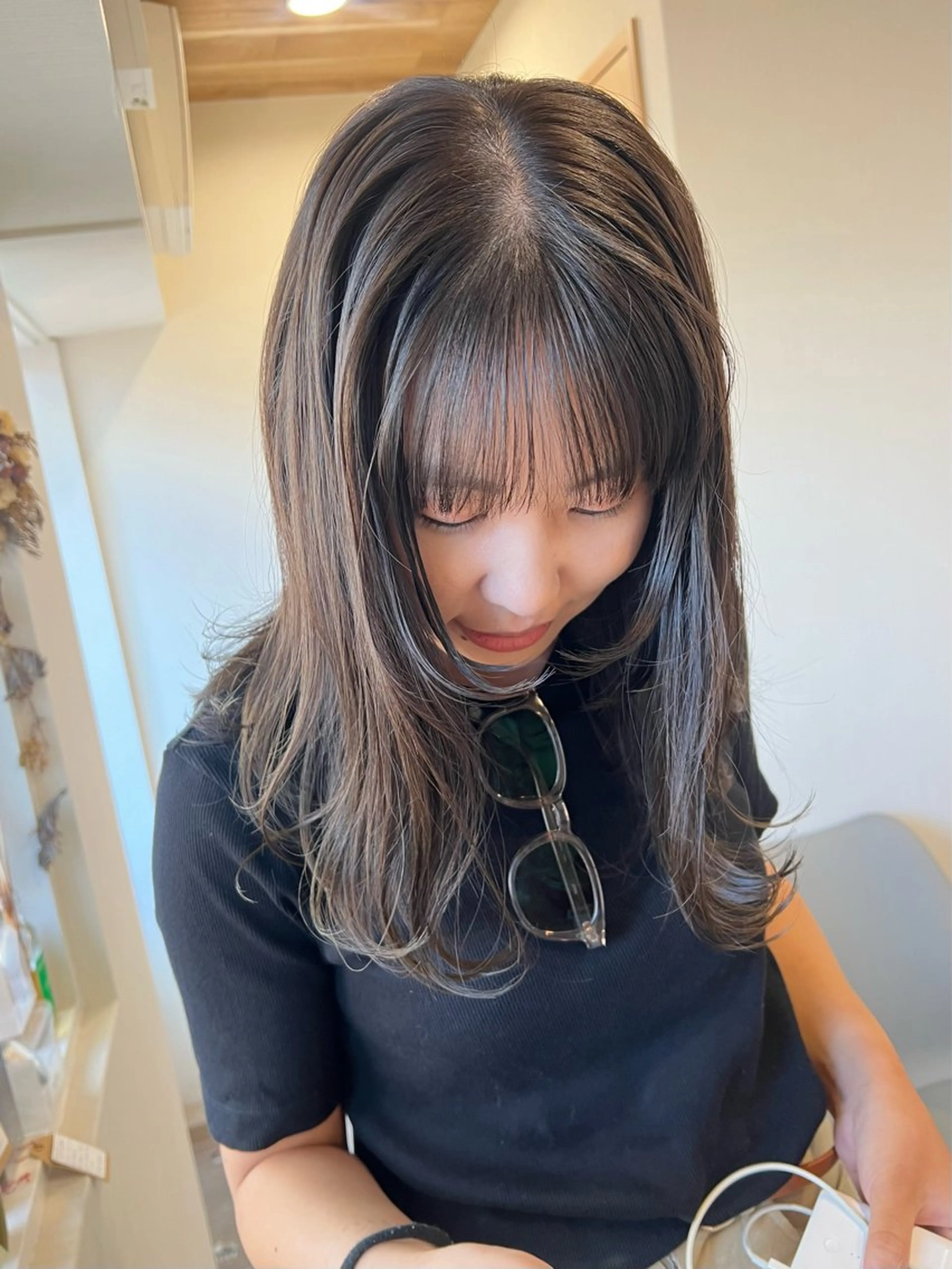 セミロング カラー カット ヘアカラー トリートメント トレンドと似合わせ/ マンツーマン/西上楓のヘアスタイル