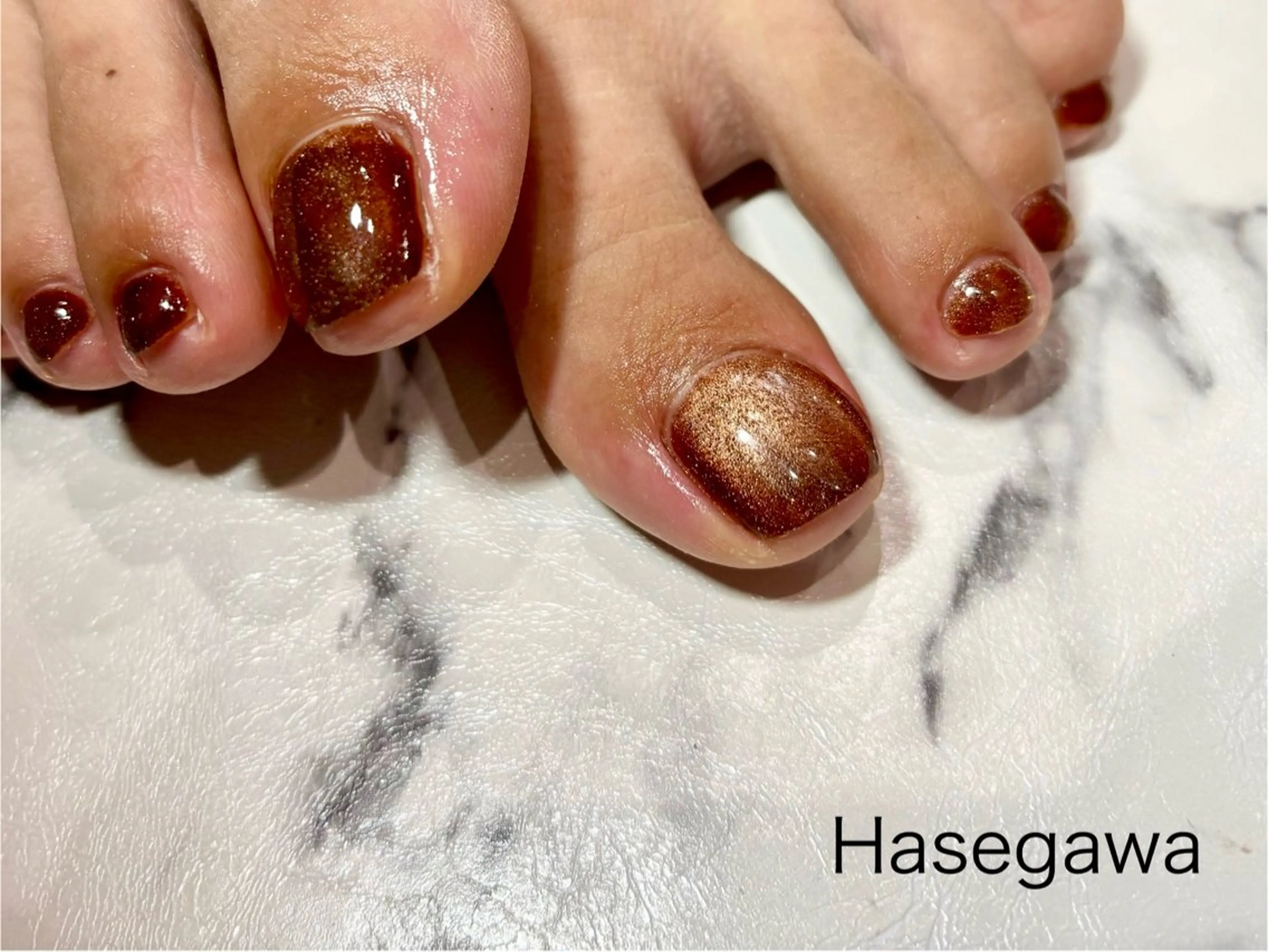 ネイル ブラウン DROP所属・DROP 長谷川のネイルデザイン