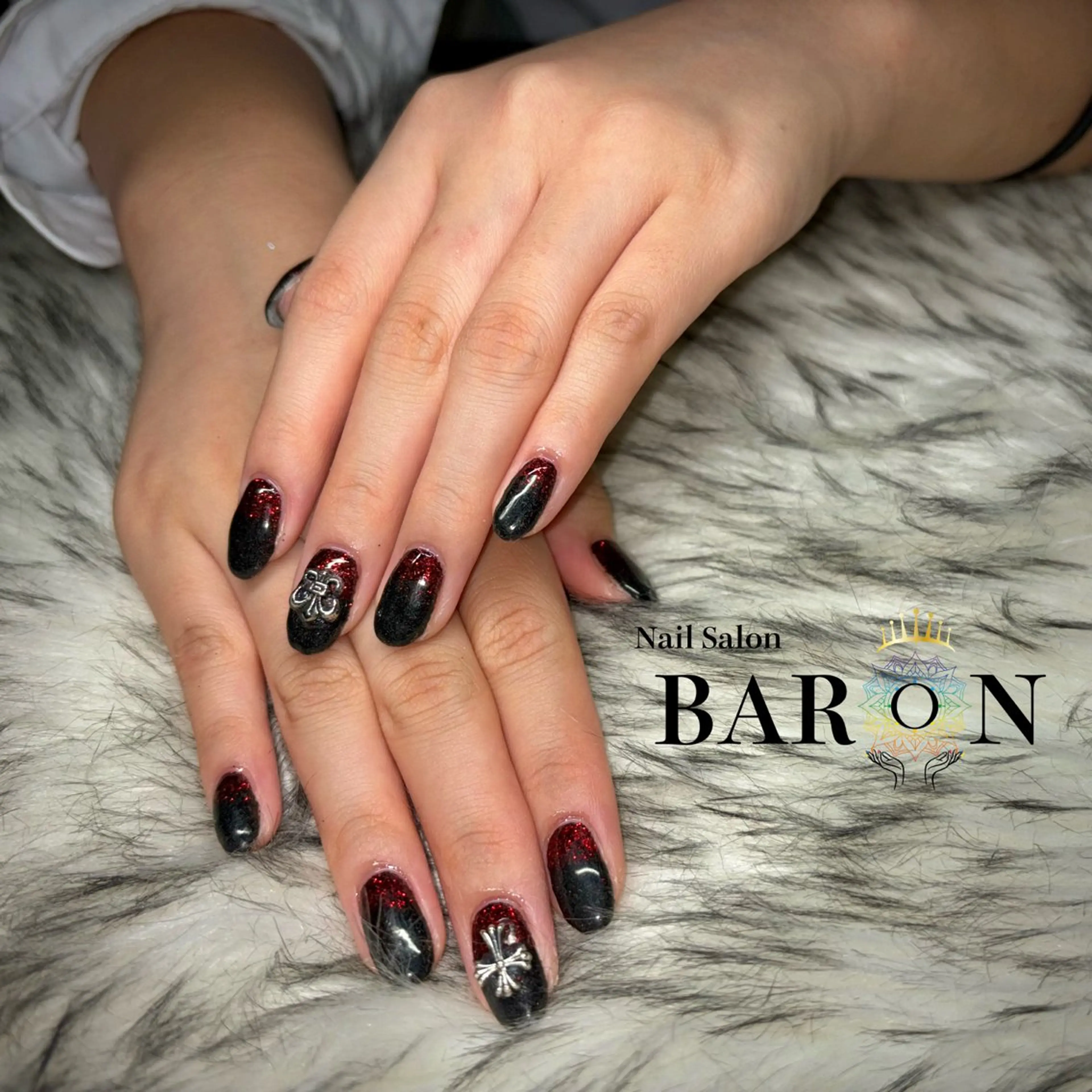 ネイル 持ち込み 赤色 ♛BARON♛ MANAのネイルデザイン