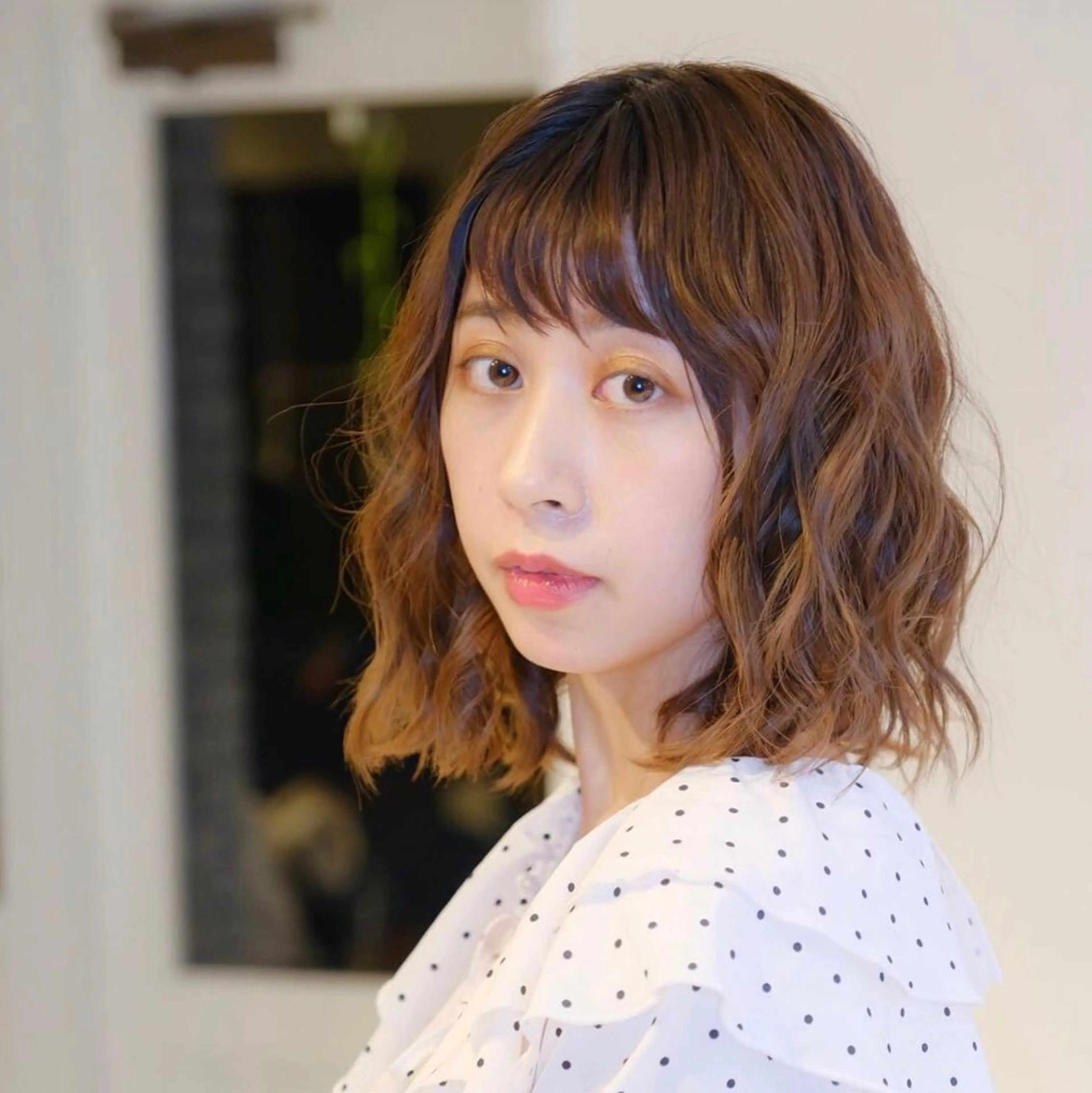 ミディアム カラー パーマ ヘアアレンジ ミディアムパーマ カット パーマ トリートメント 長嶋 晃佑のヘアスタイル