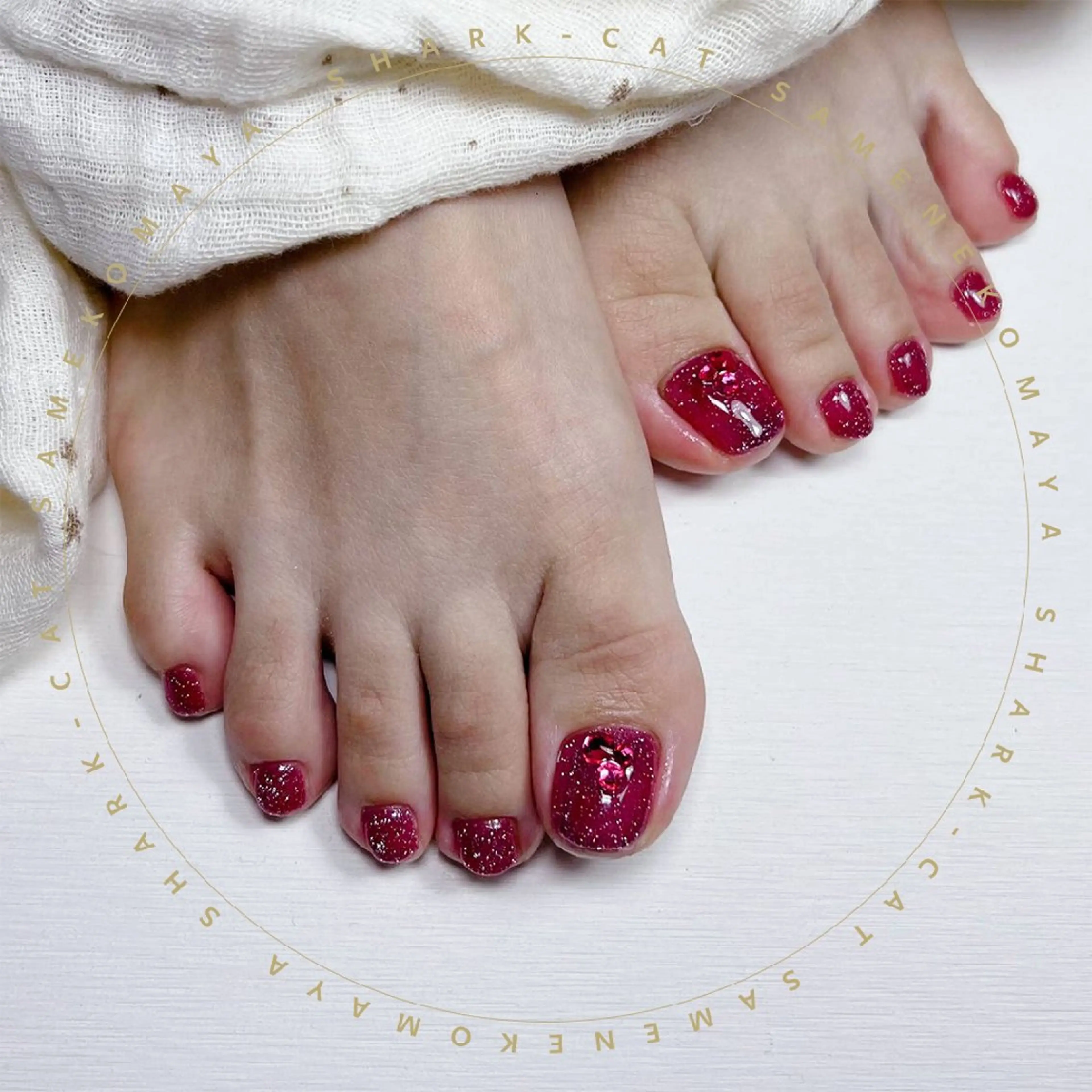 ネイル フラッシュネイル サメ猫 マーヤのネイルデザイン