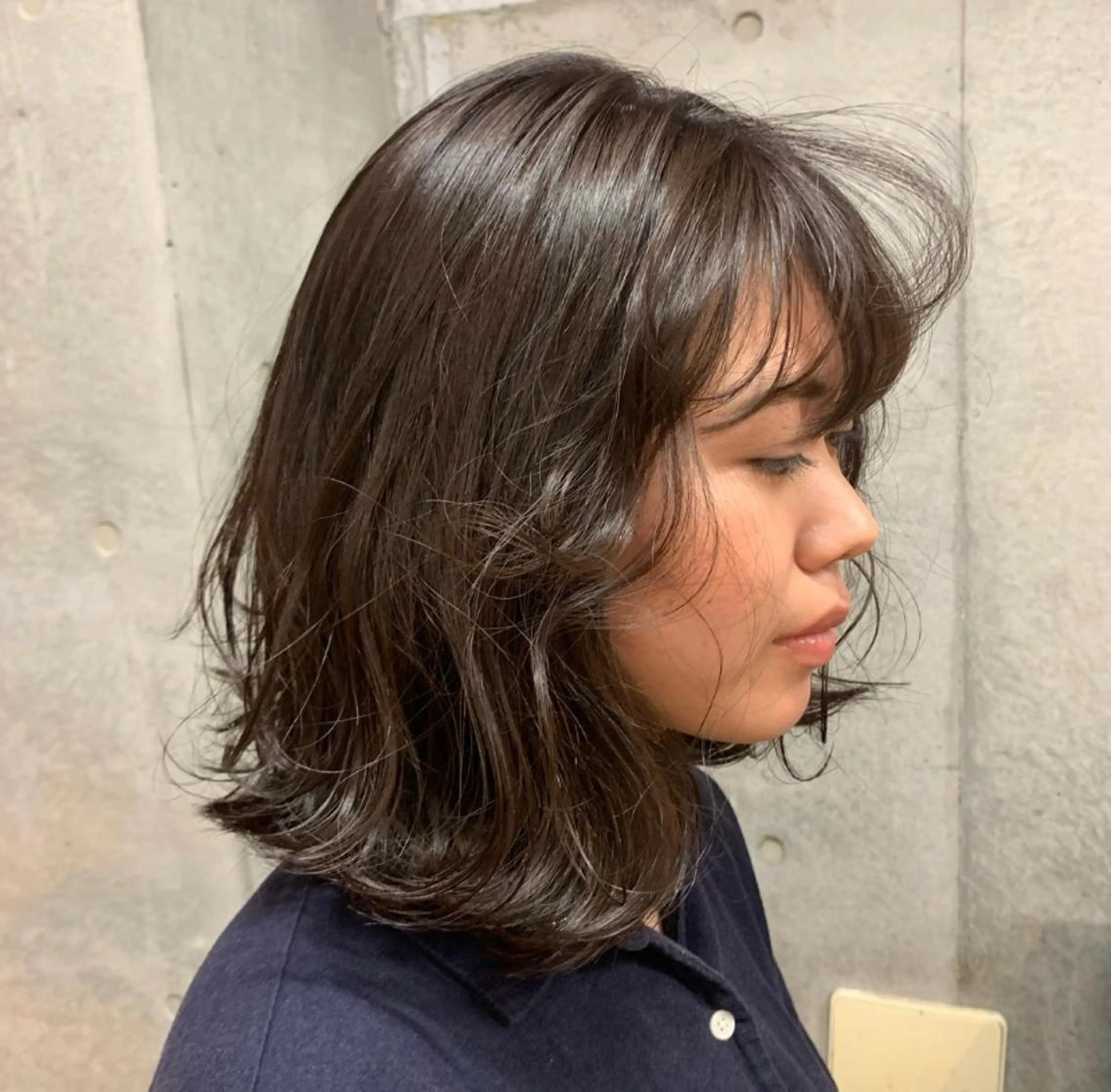 ミディアム パーマ ボブ Yuki☺︎パーマ レイヤーカットのヘアスタイル