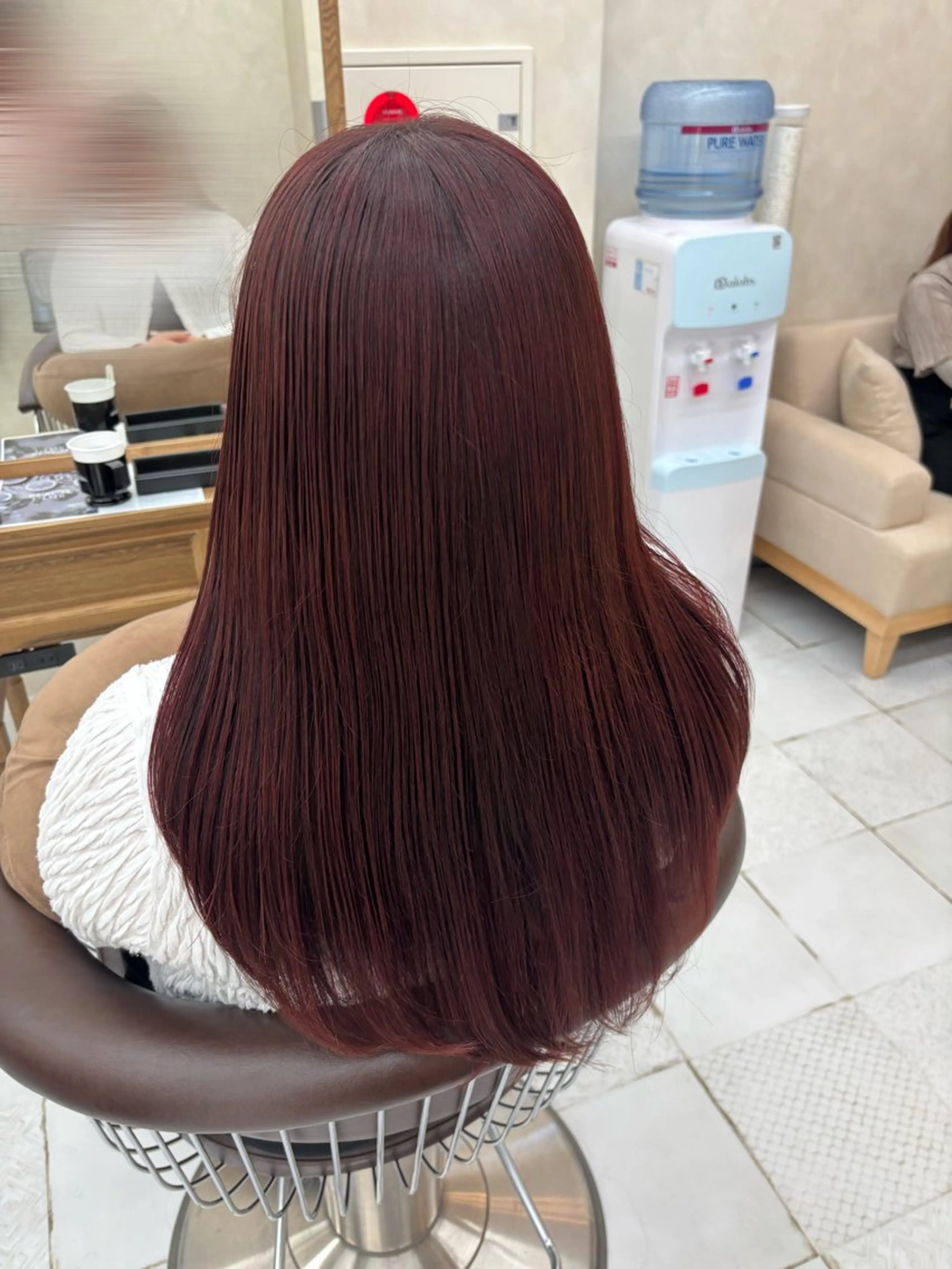 ロング カラー ブリーチ ブリーチなしカラー レッドカラー 髪質改善 トリートメント トリートメント ブリーチなしカラー/ 暖色カラー/艶カラーのヘアスタイル