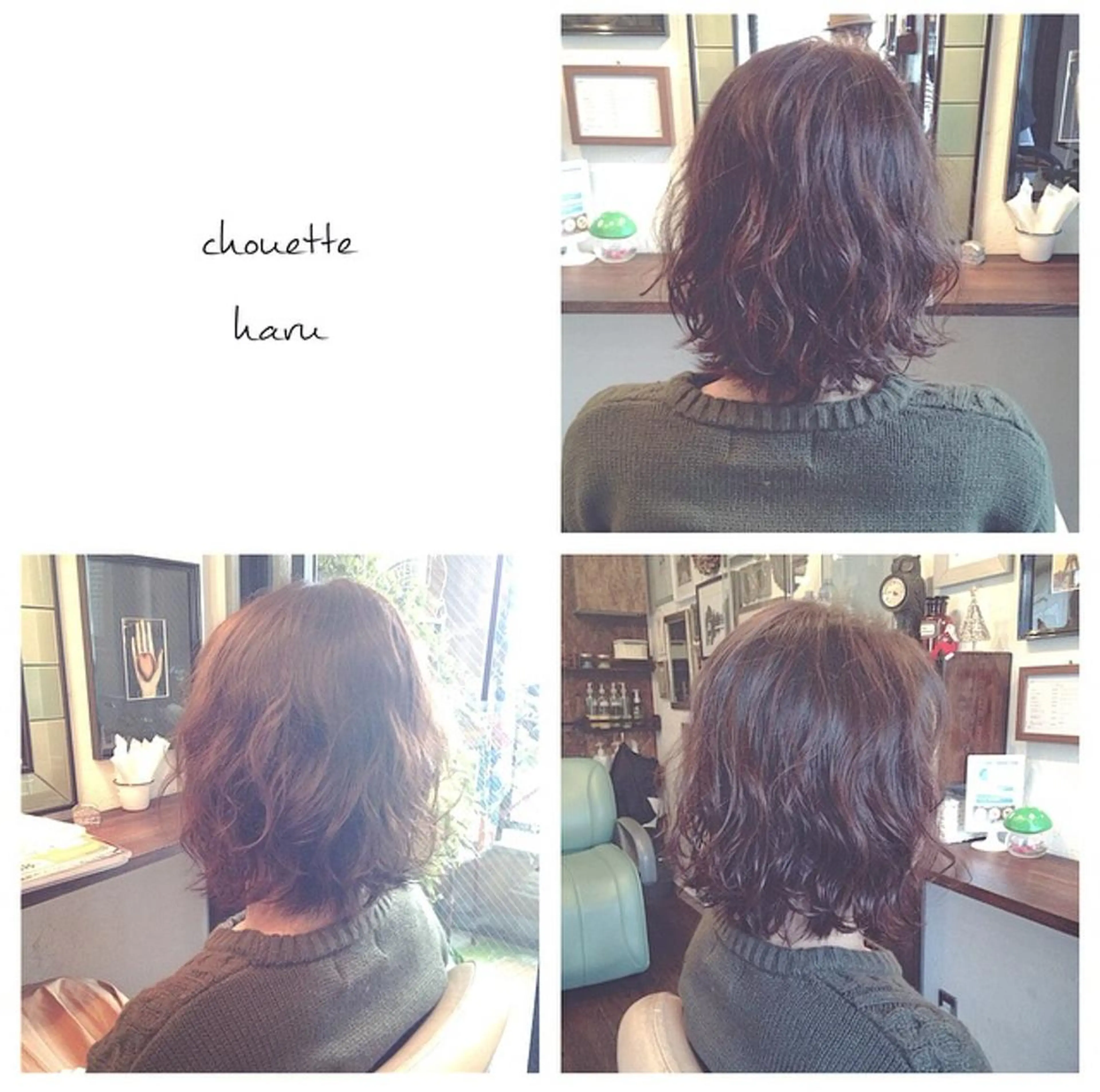 ミディアム カラー パーマ ミディアムパーマ アッシュ ベージュカラー 透明感カラー ボブ サダハルカ ｜chouetteのヘアスタイル