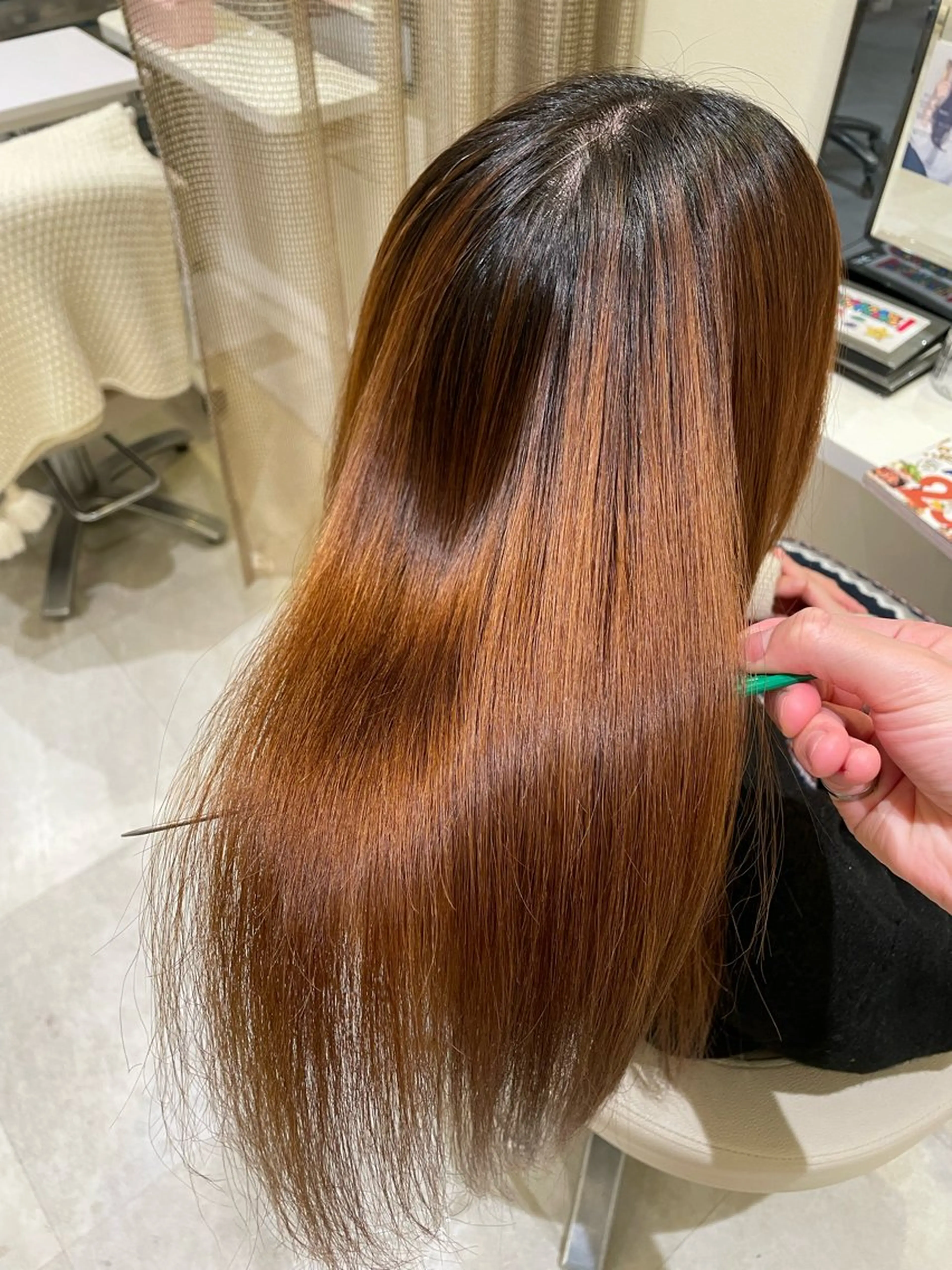 ロング 髪質改善・縮毛矯正 濱　泰賀のヘアスタイル