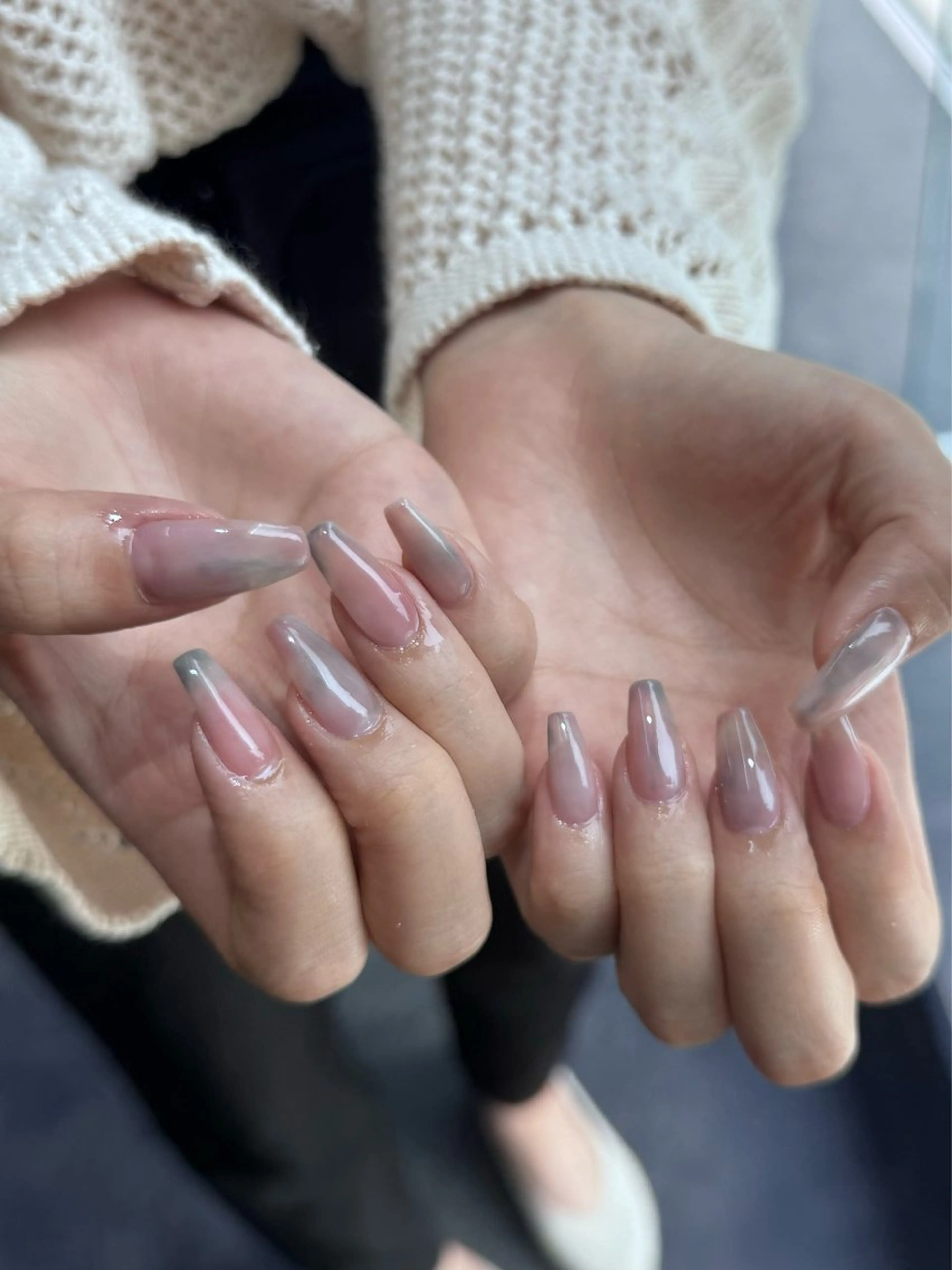 ネイル フレンチネイル マグネットネイル メンズネイル ニュアンスネイル ワンカラーネイル ハンドネイル GRANDE大須 Cecil💜のネイルデザイン